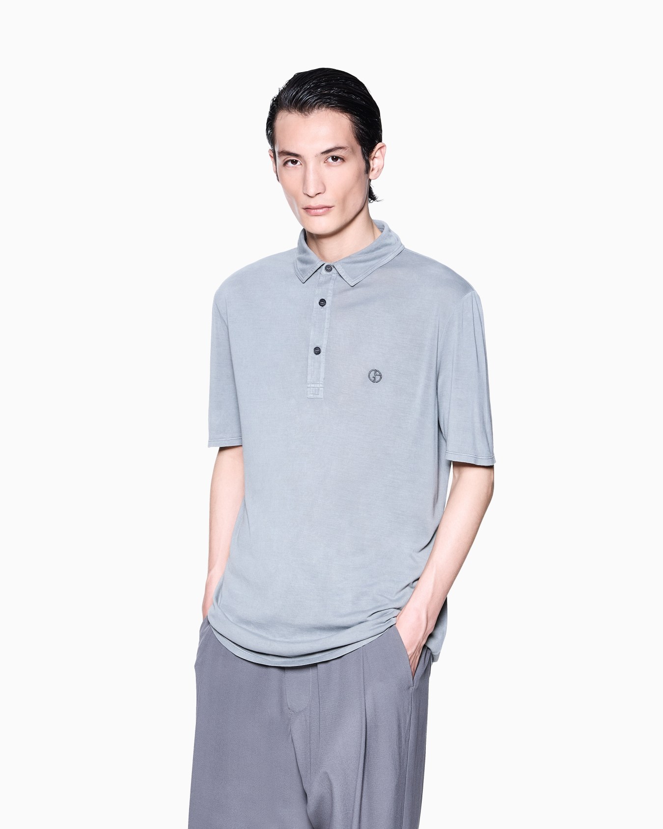 Polo en jersey de soie et coton Diapositive 3
