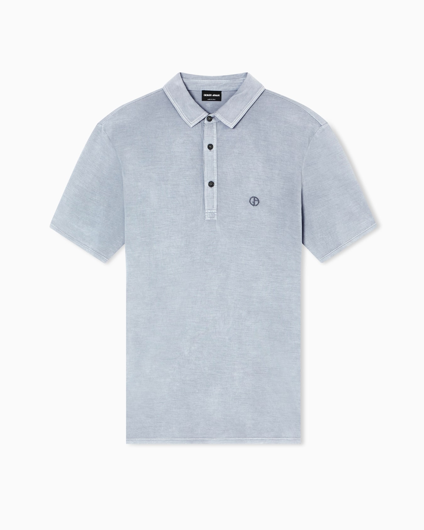 Polo en jersey de soie et coton Diapositive 0
