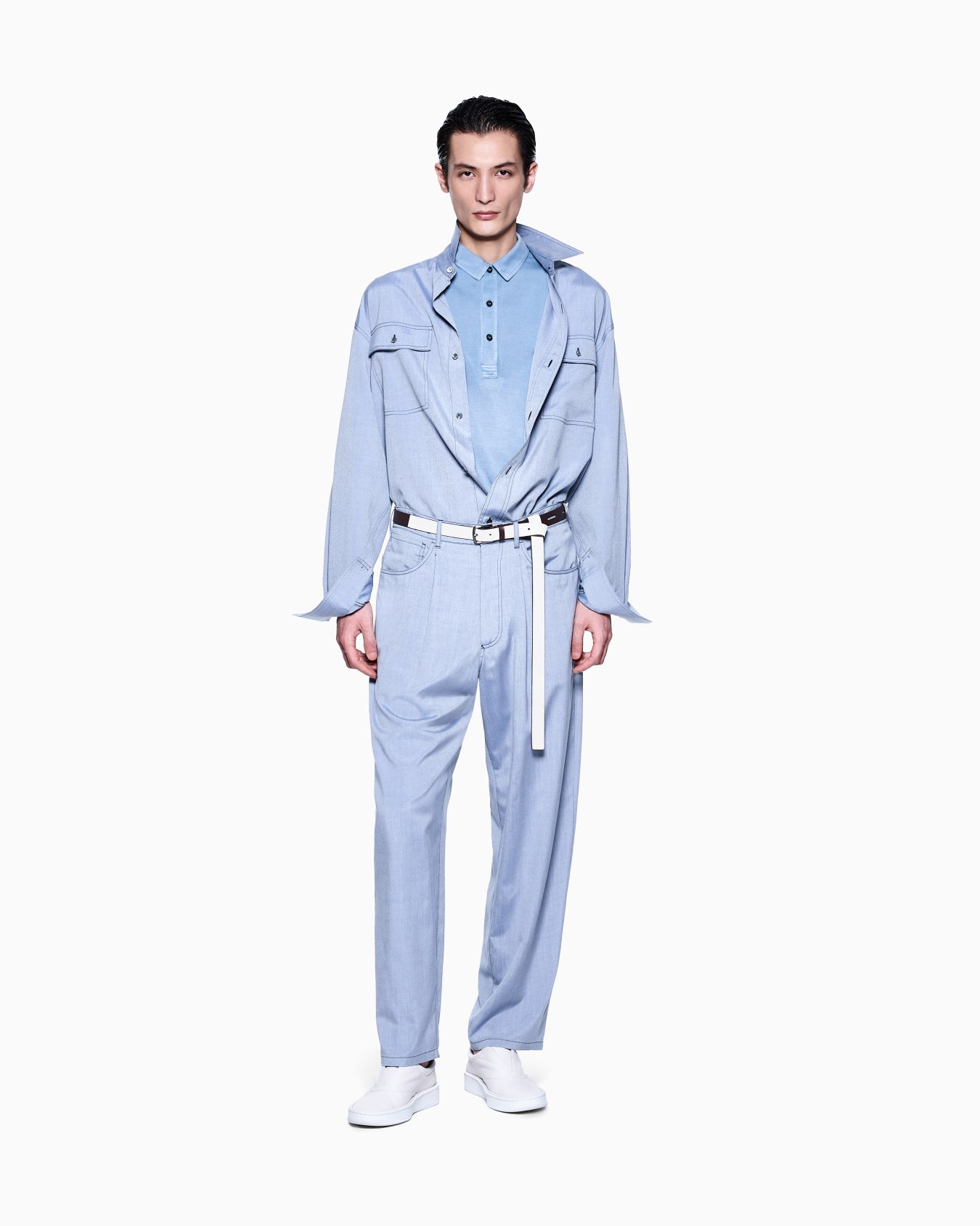 Polo shirt in silk and cotton jersey Slide 1