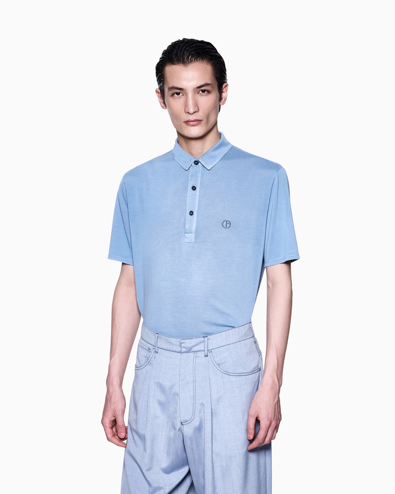 Polo shirt in silk and cotton jersey Slide 3