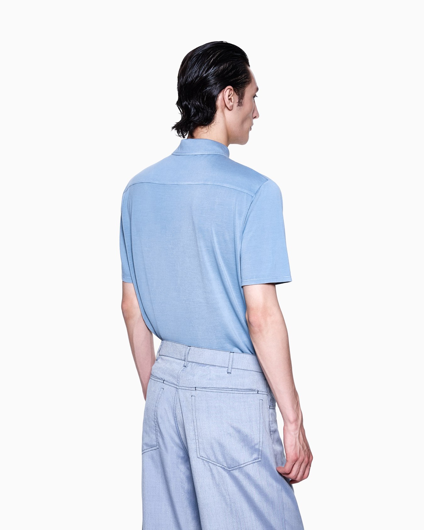 Polo shirt in silk and cotton jersey Slide 2
