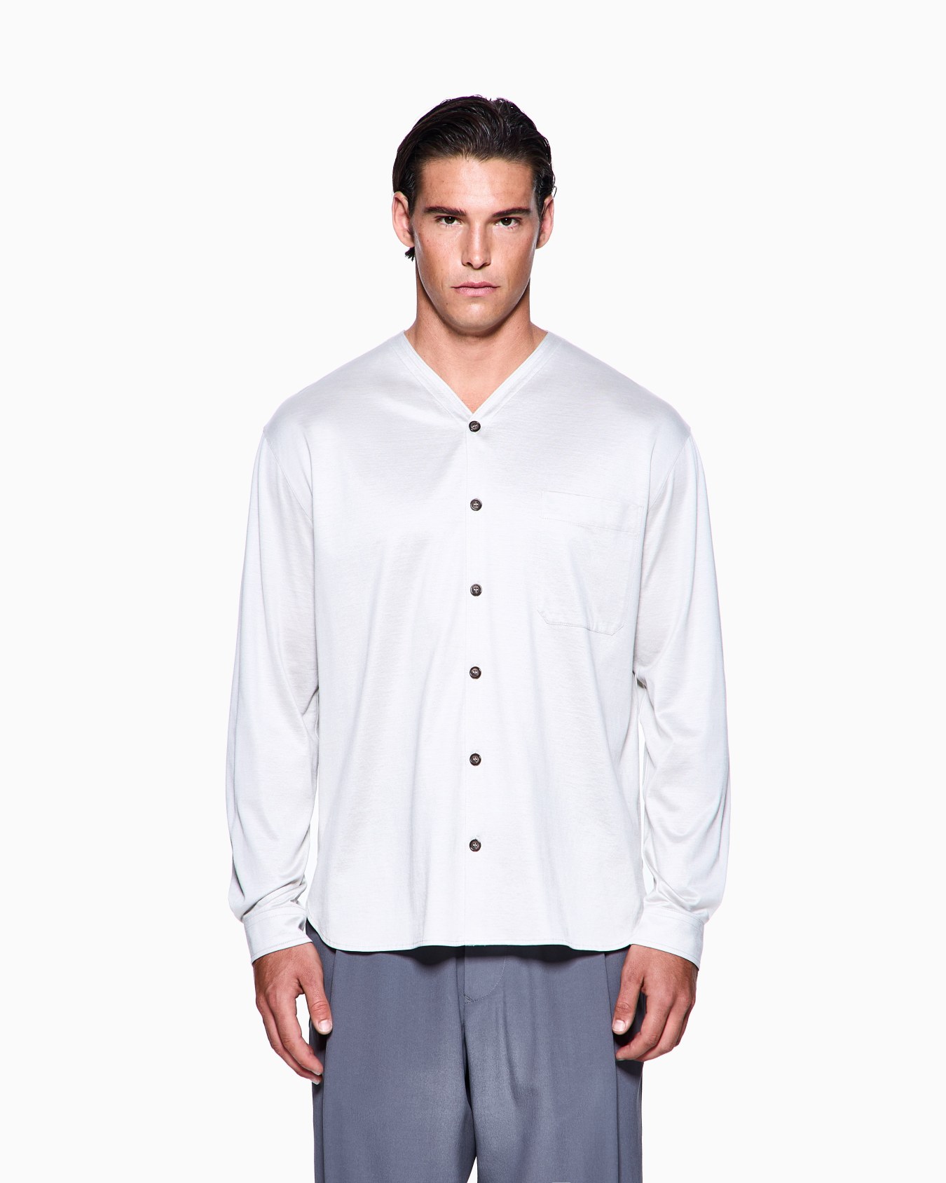 Camicia in interlock di seta cotone Slide 3