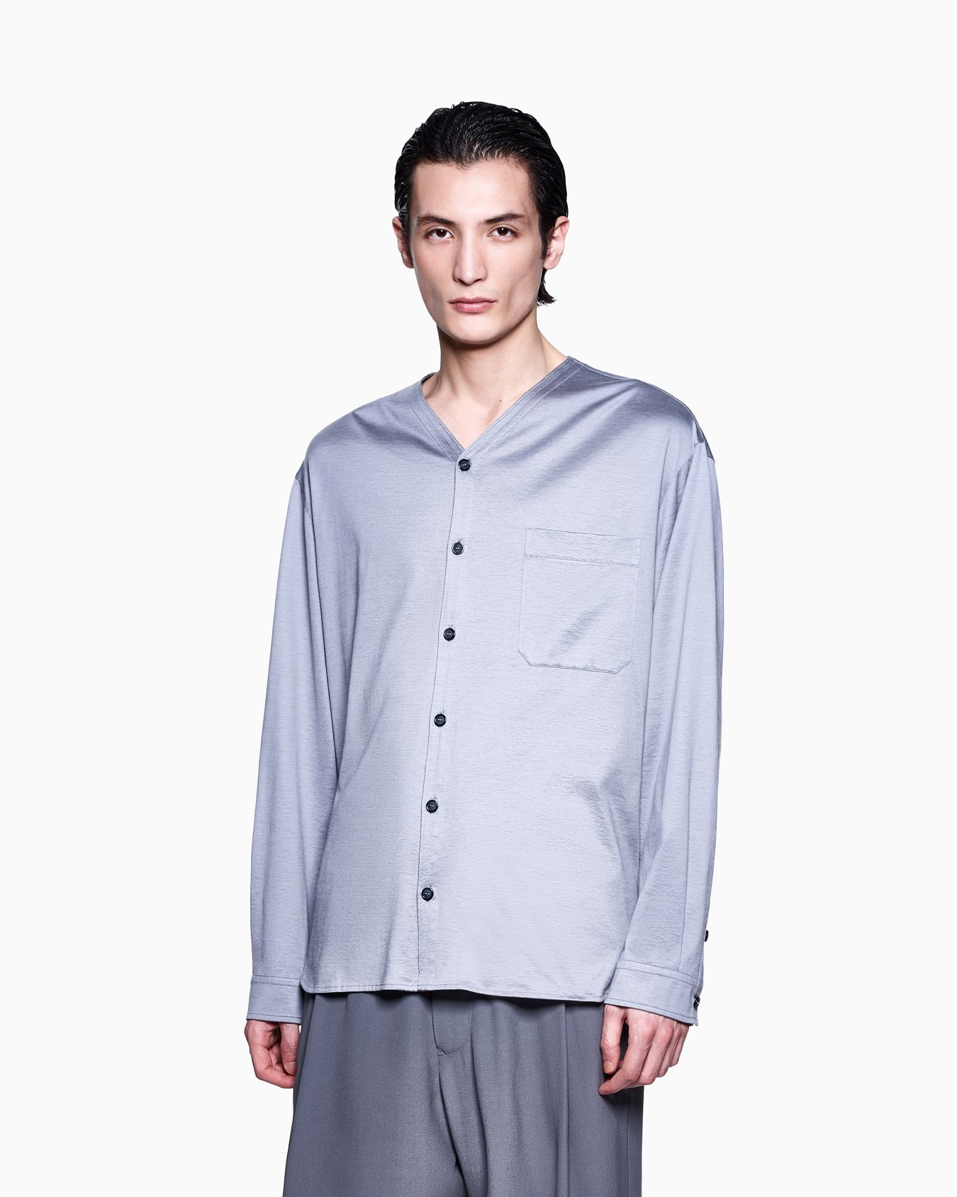 Silk-cotton interlock shirt Slide 3