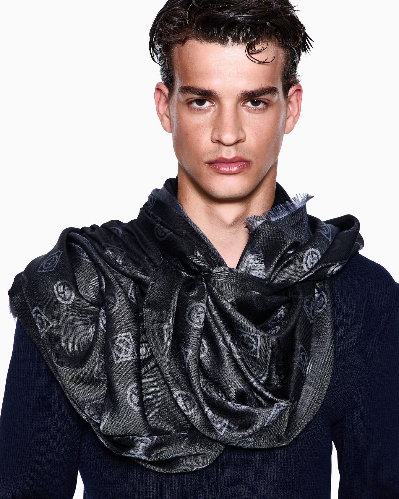 Monogram jacquard silk stole Slide 2