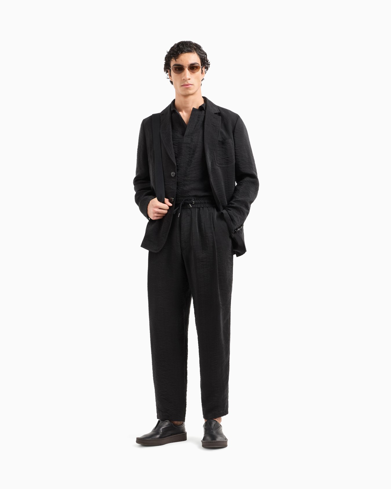 Single-breasted jacket in jacquard cupro Slide 2