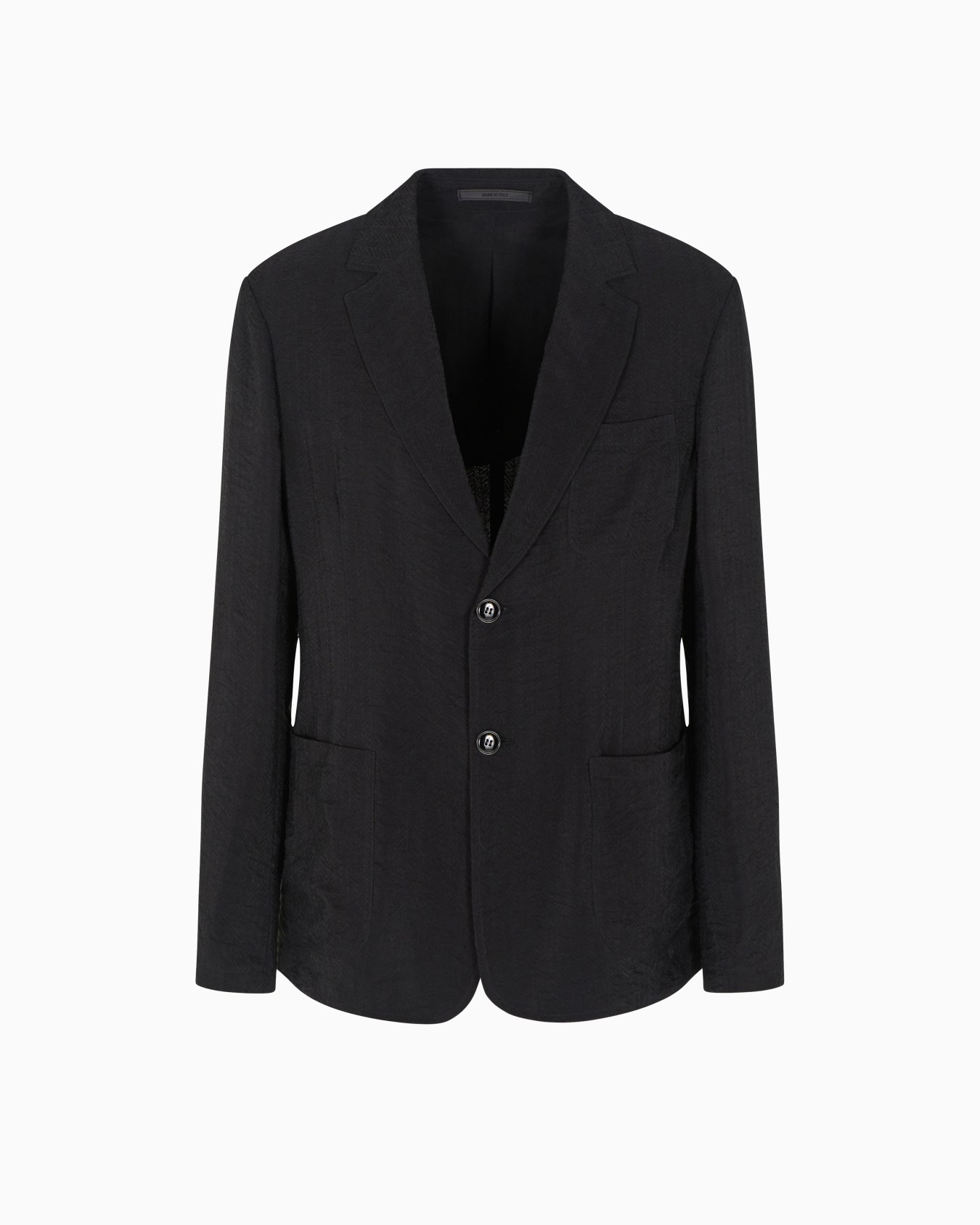 Single-breasted jacket in jacquard cupro Slide 0