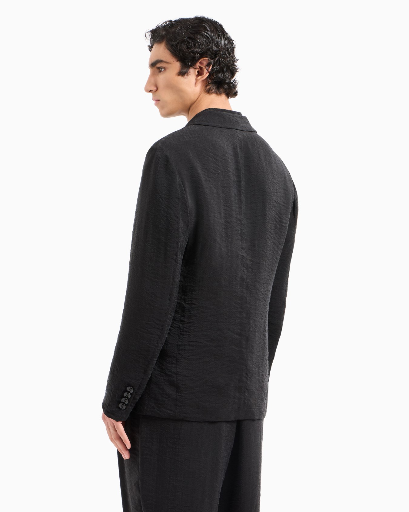 Single-breasted jacket in jacquard cupro Slide 3