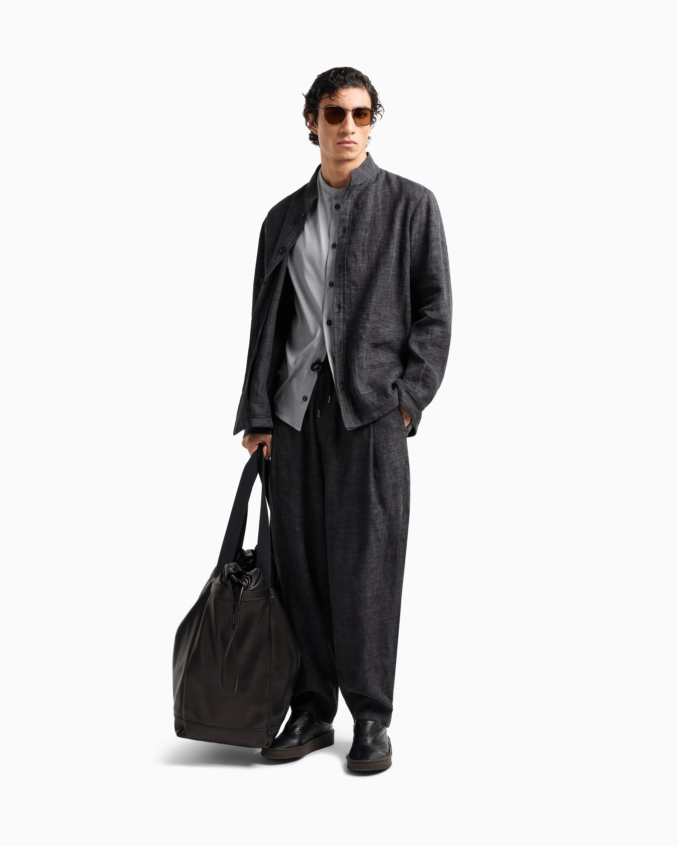 Faded linen twill jacket Slide 2