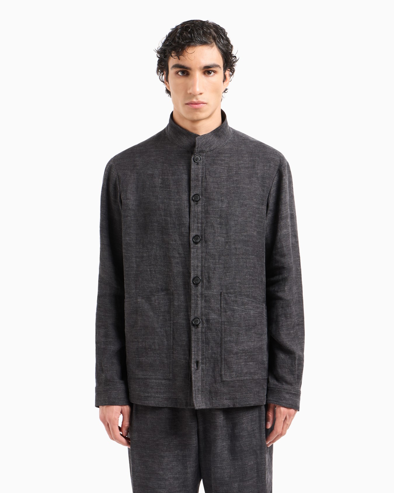 Faded linen twill jacket Slide 4