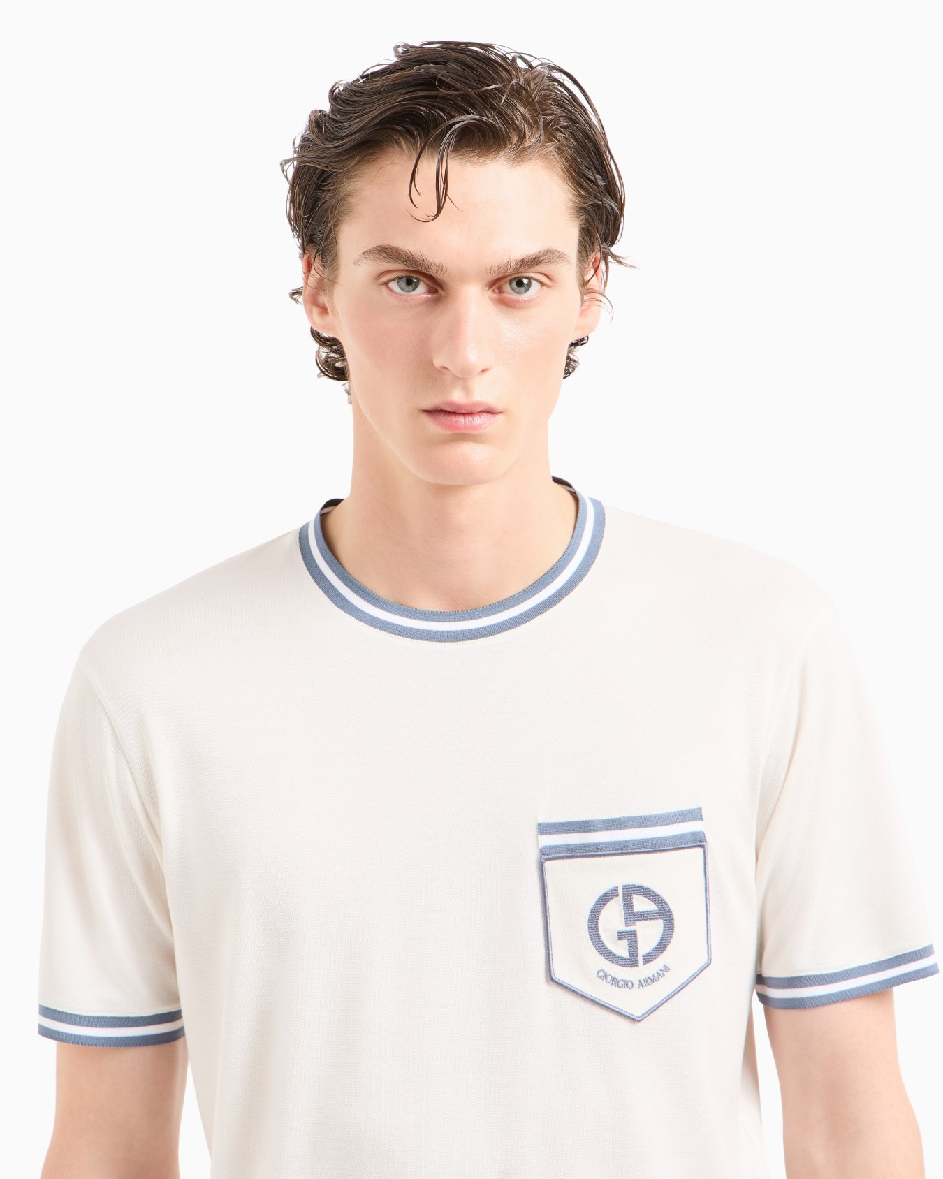 T-shirt in silk piqué jersey Slide 5