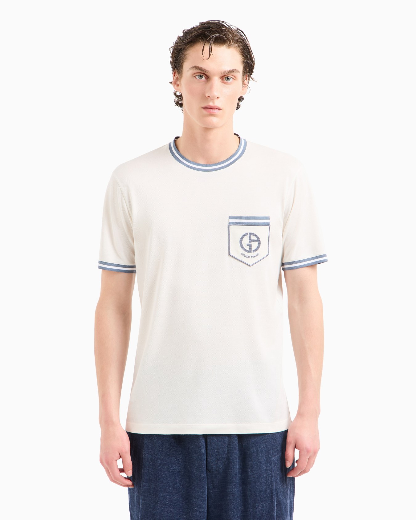 T-shirt in silk piqué jersey Slide 4