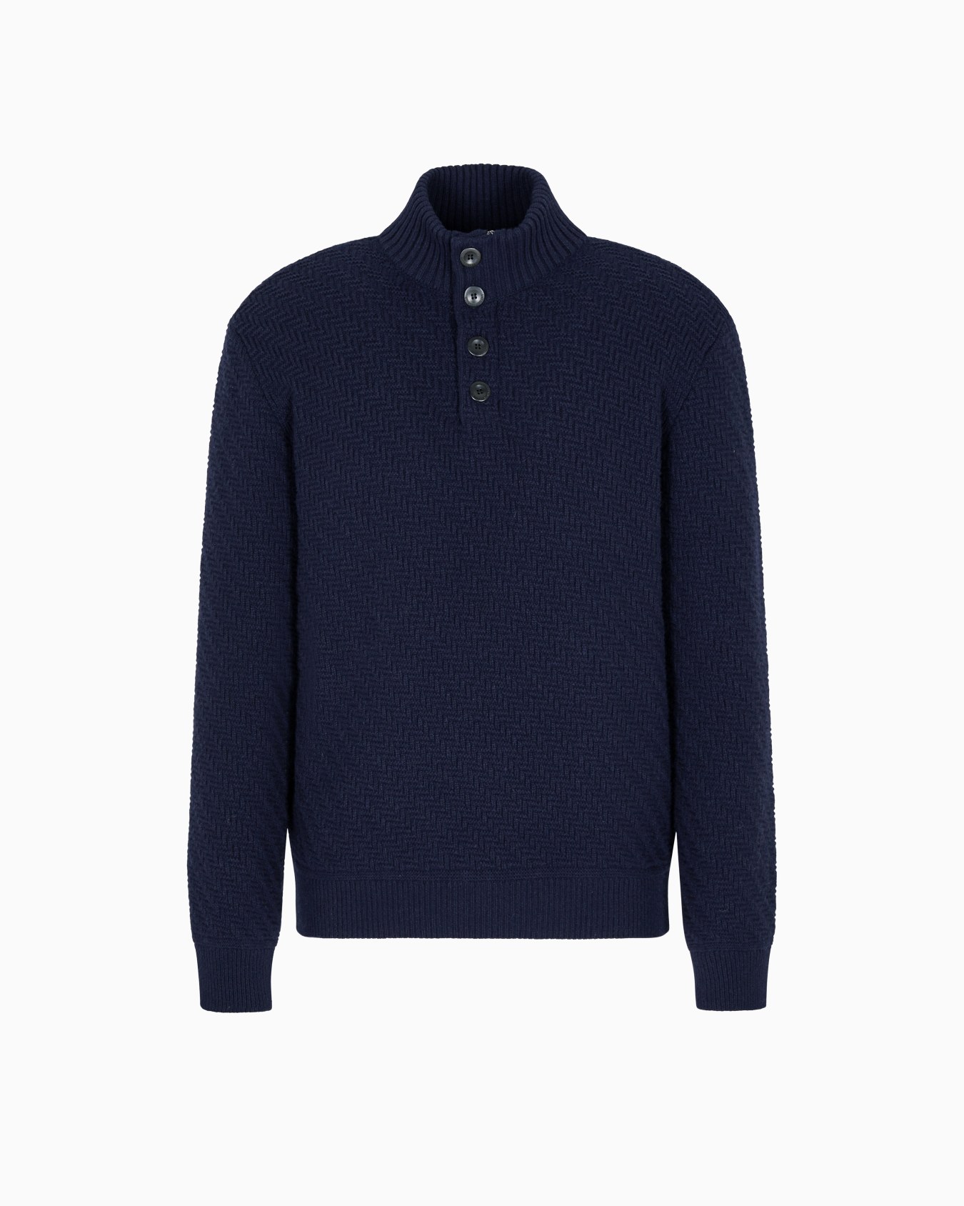 Maglia a collo alto in cashmere punto links diagonale Slide 0