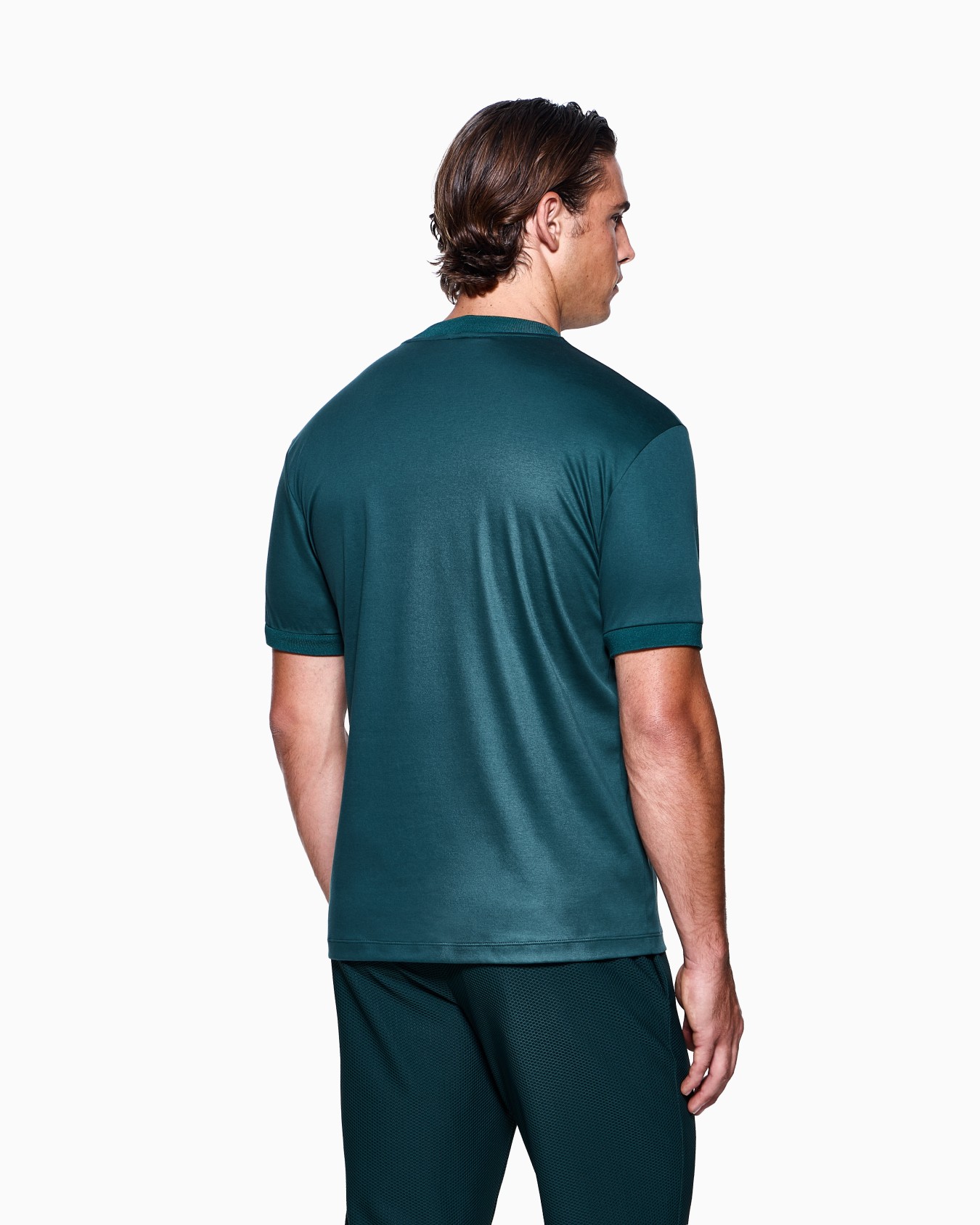 Cotton-interlock T-shirt with GA logo embroidery Slide 2