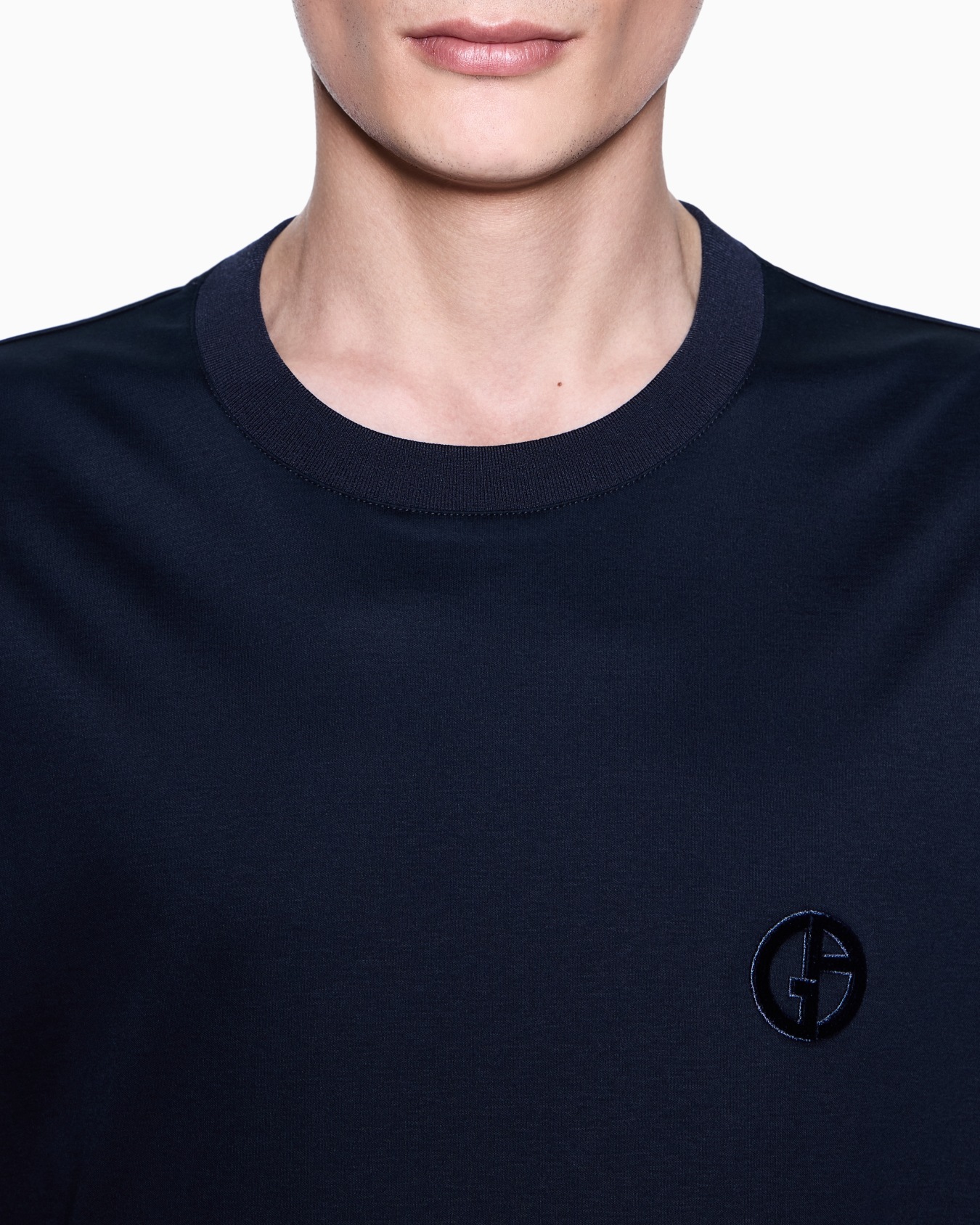 Cotton-interlock T-shirt with GA logo embroidery Slide 4