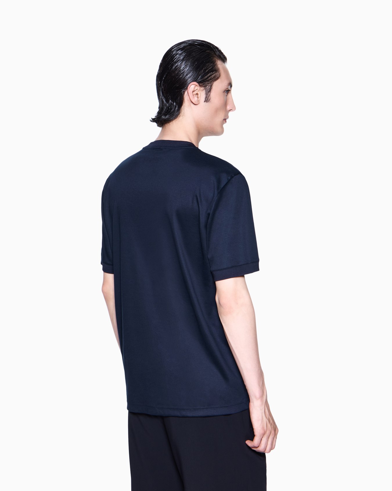 Cotton-interlock T-shirt with GA logo embroidery Slide 2