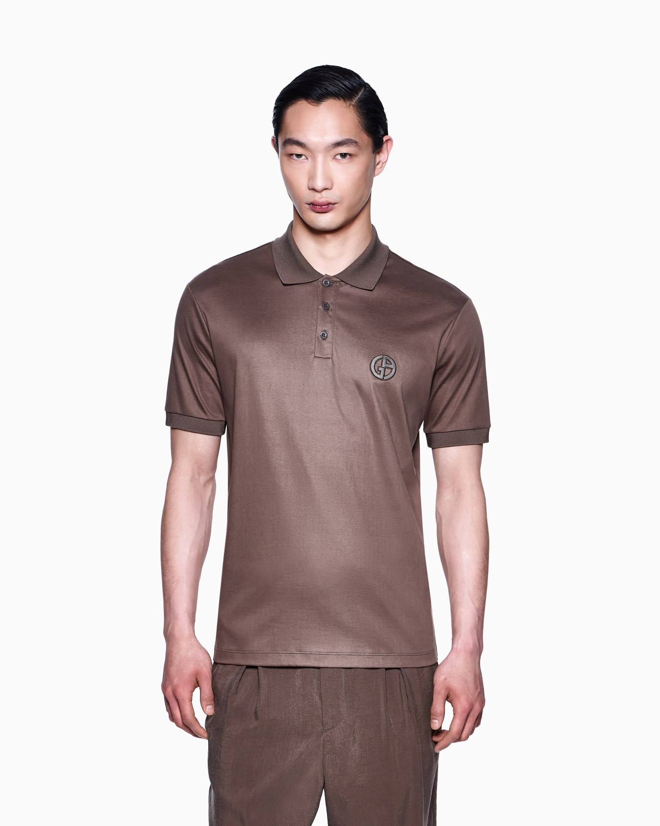 Poloshirt aus Baumwoll-Interlock mit Logostickerei Folie 3