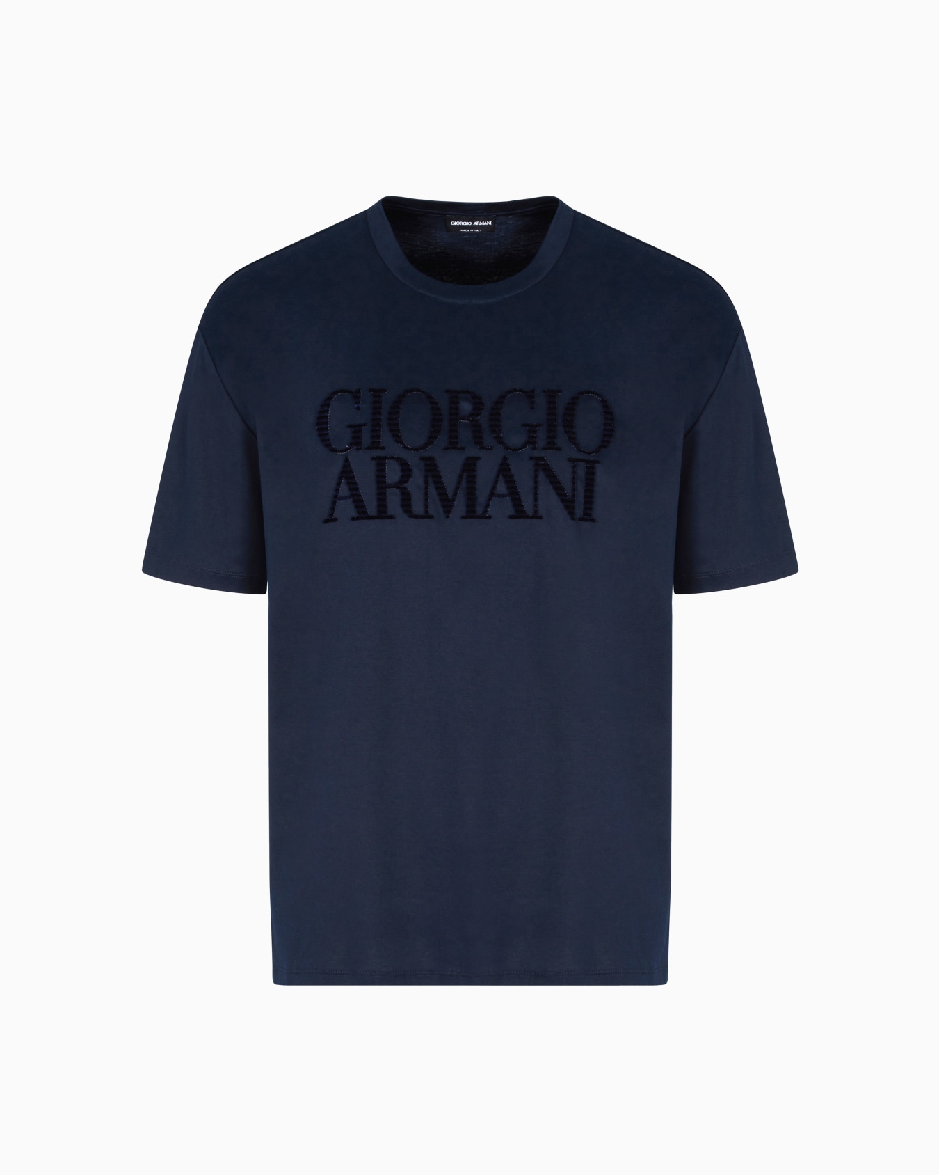 Cotton-interlock T-shirt with embroidered logo Slide 0