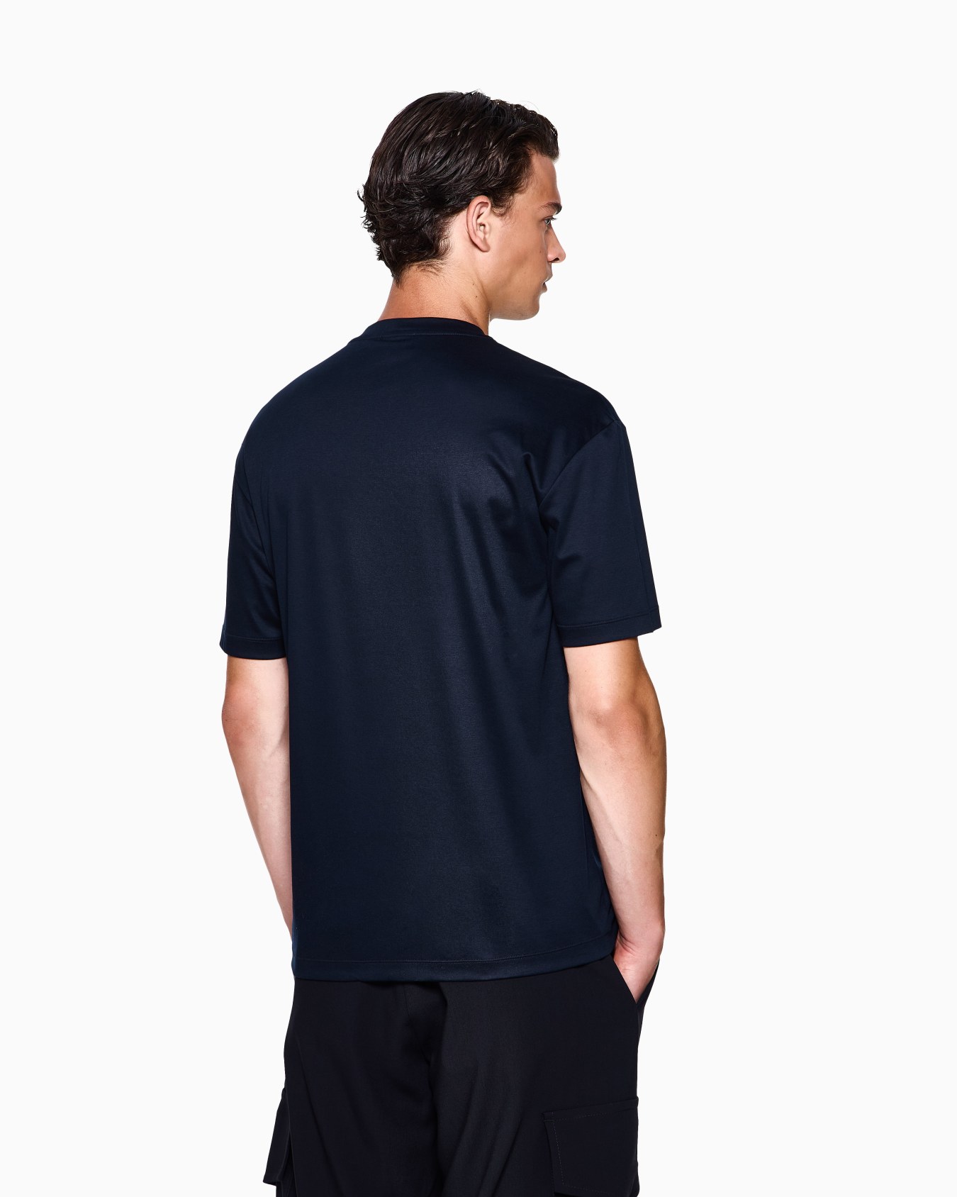 Camiseta de interlock de algodón con logotipo bordado Diapositiva 2