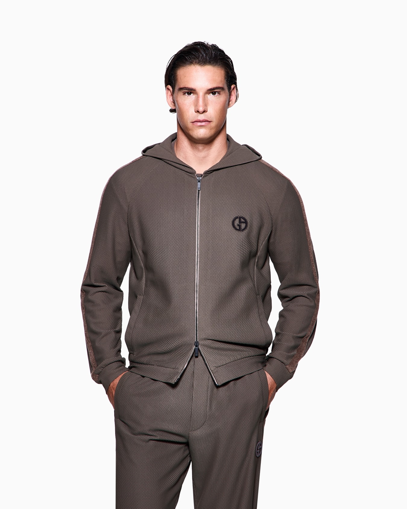 Sweat-shirt à capuche en gaufré technique Diapositive 3