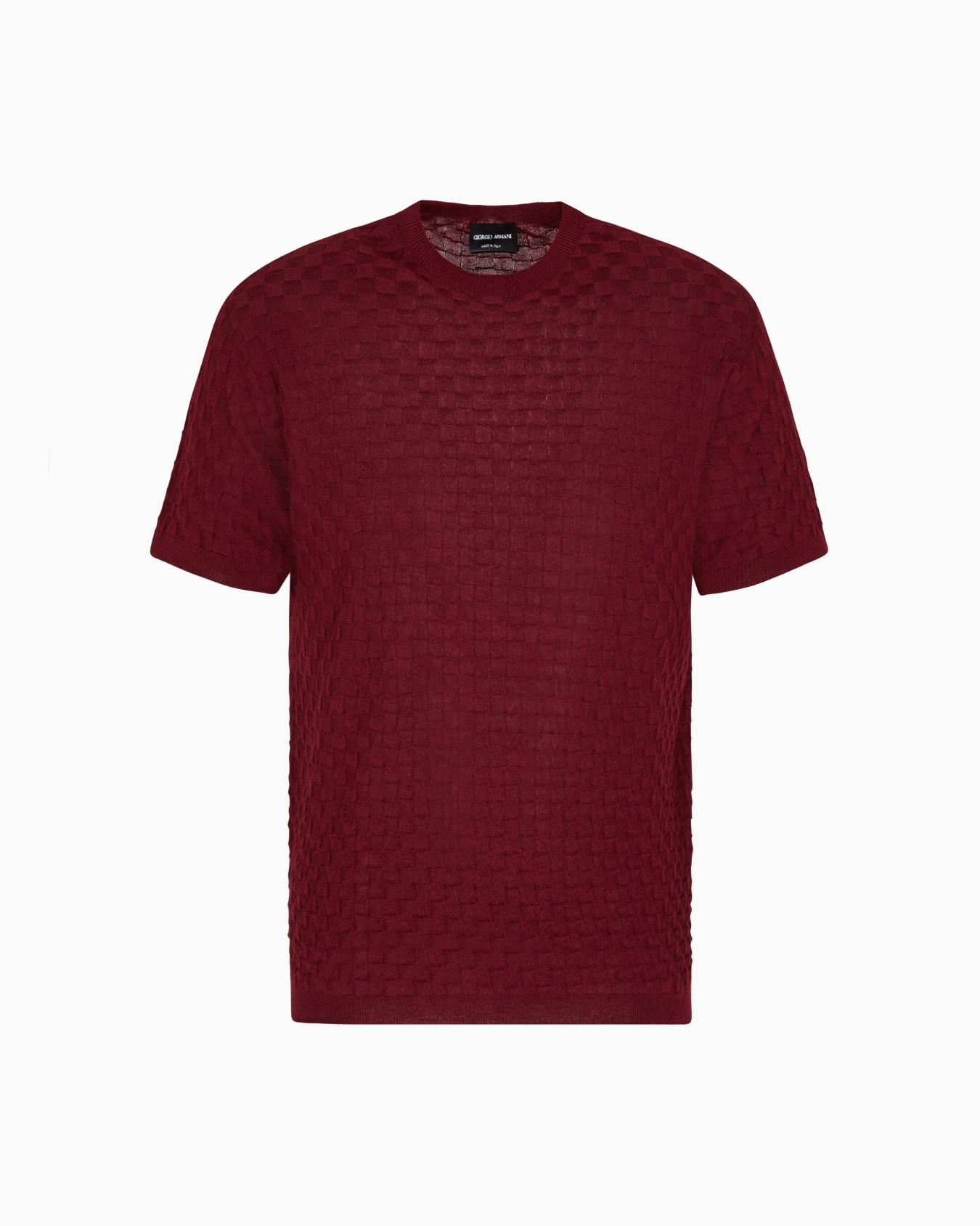 Short-sleeved crew-neck jumper in cashmere and silk Slide 0