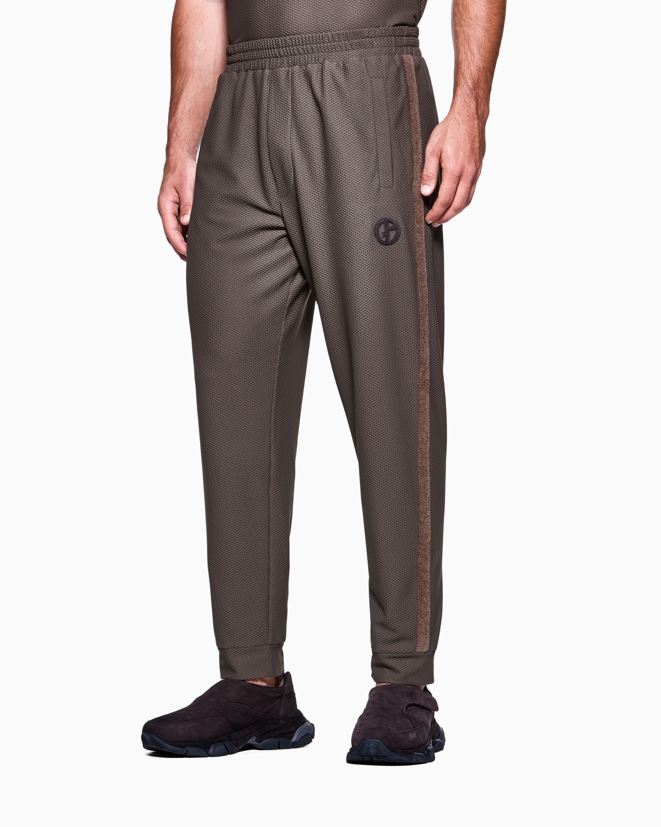 Technical waffle flat-front trousers Slide 3