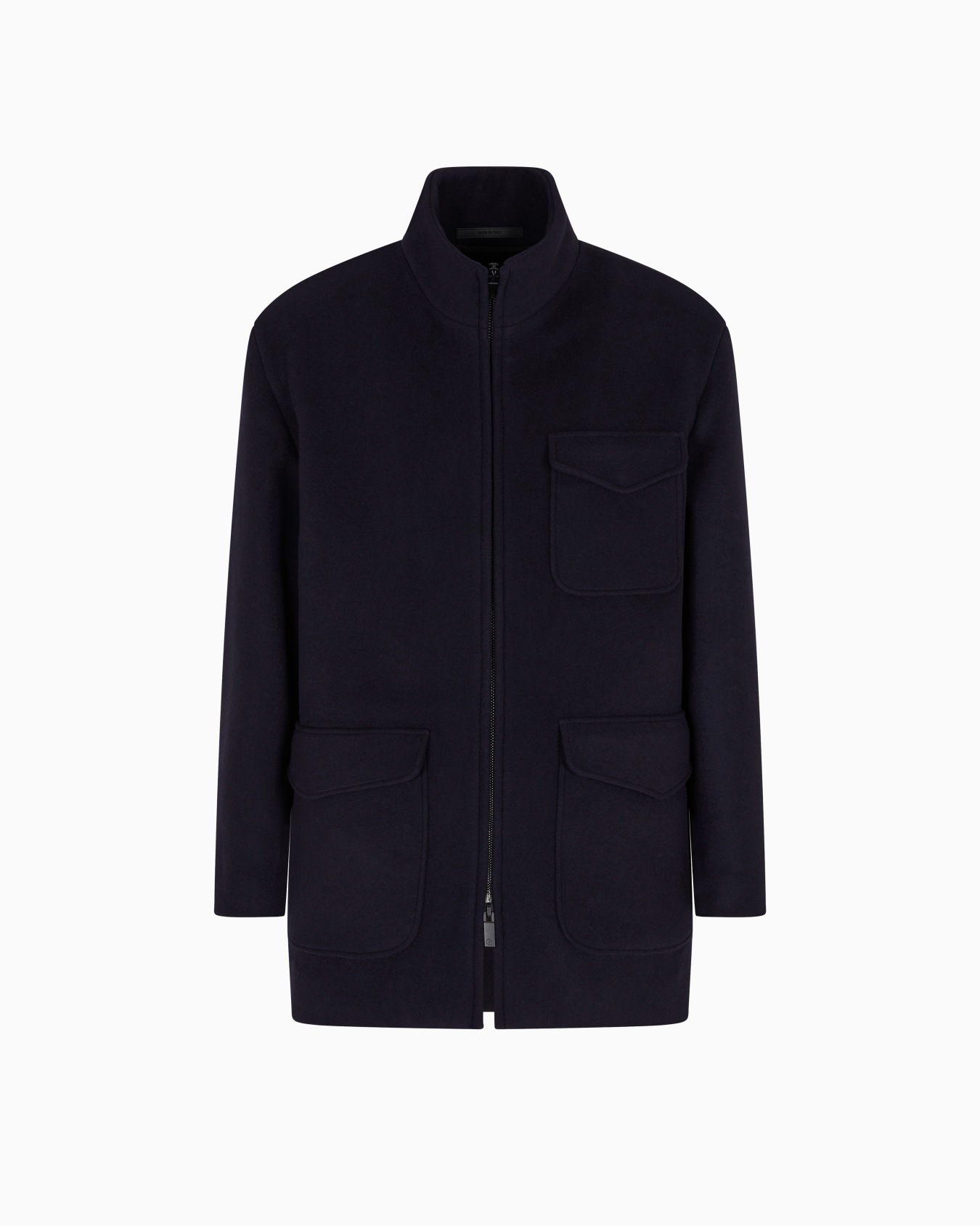 Pea coat in virgin wool and cashmere cloth Slide 0