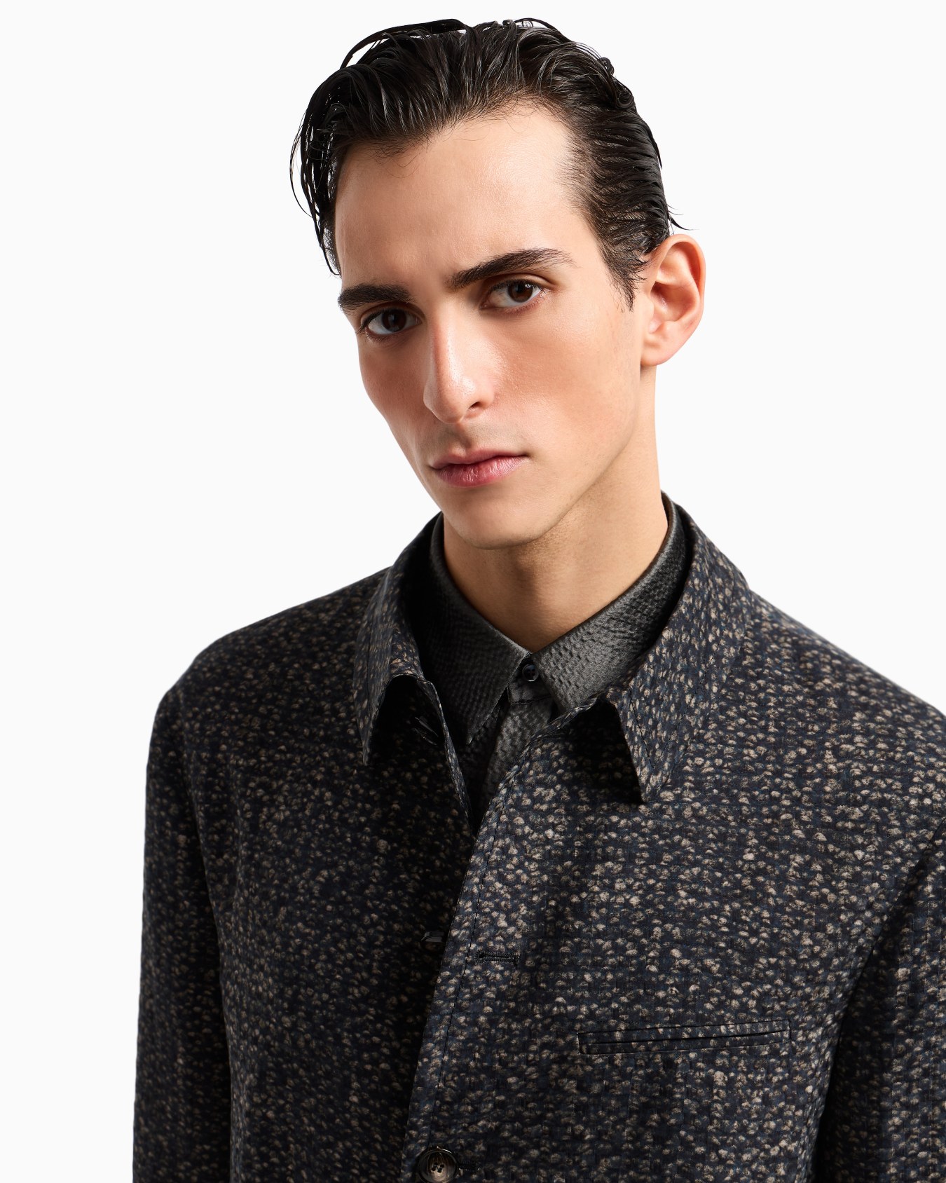 ASV Single-breasted jacket in printed cupro Slide 5