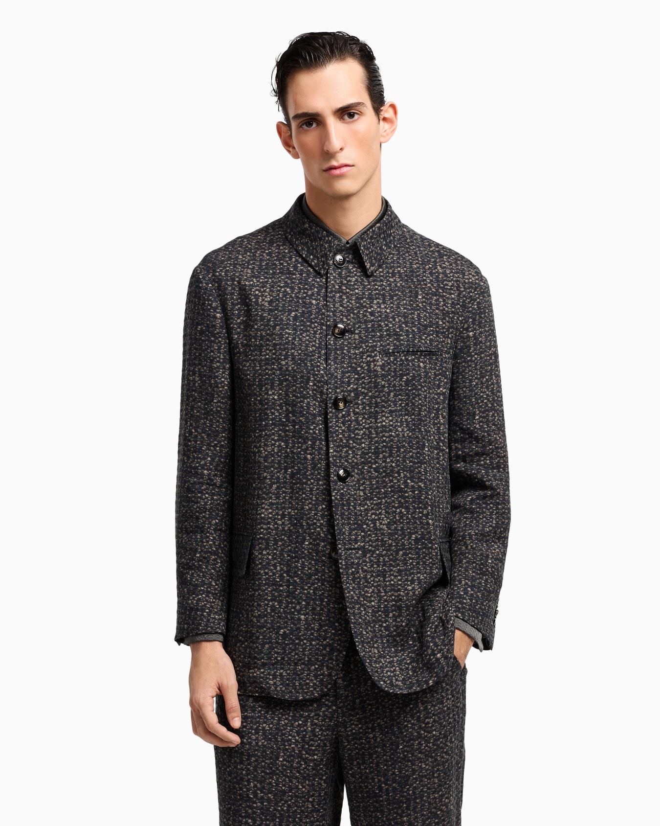 ASV Single-breasted jacket in printed cupro Slide 4