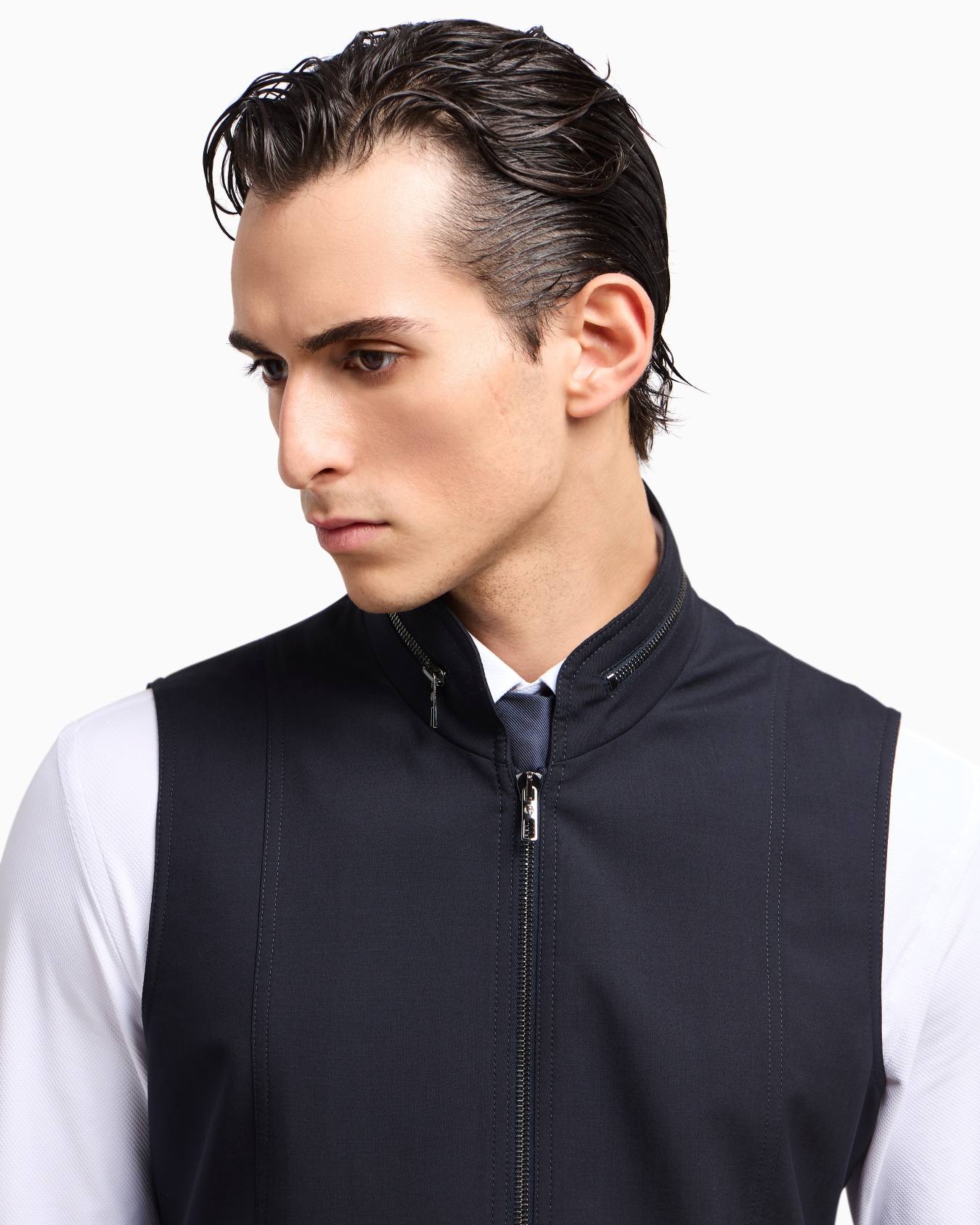 Gilet zippé en toile de pure laine vierge Diapositive 5