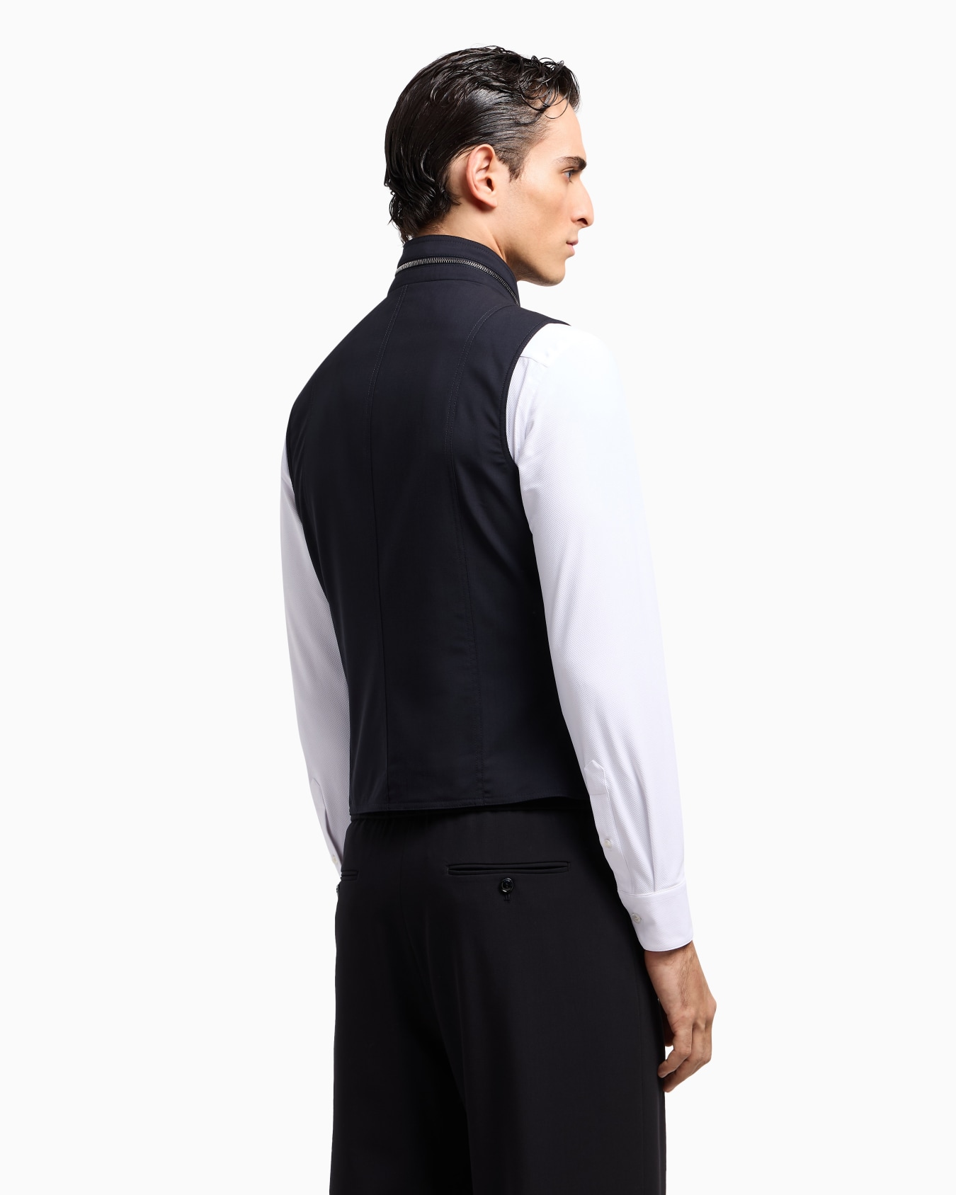 Gilet zippé en toile de pure laine vierge Diapositive 3
