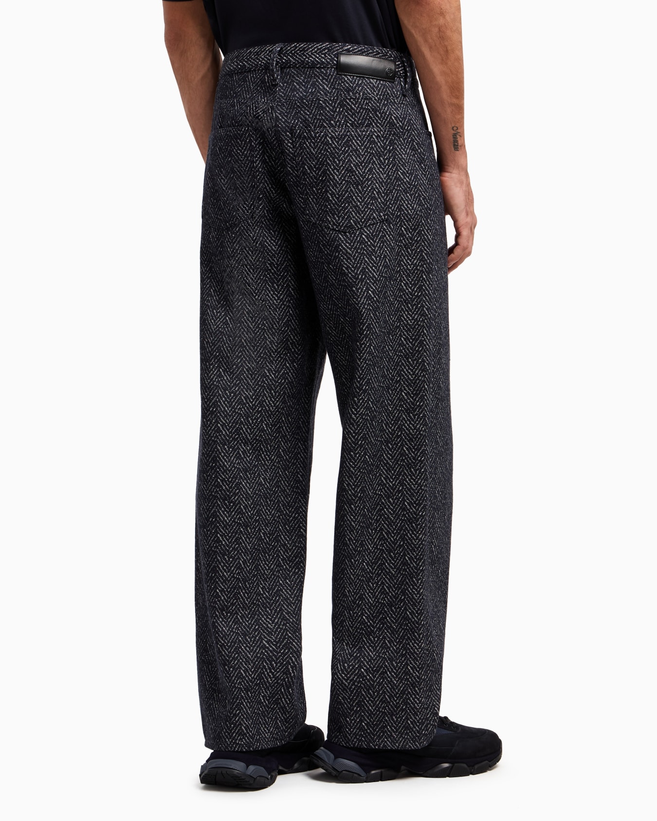 Denim Collection five-pocket trousers in chevron jacquard Slide 3