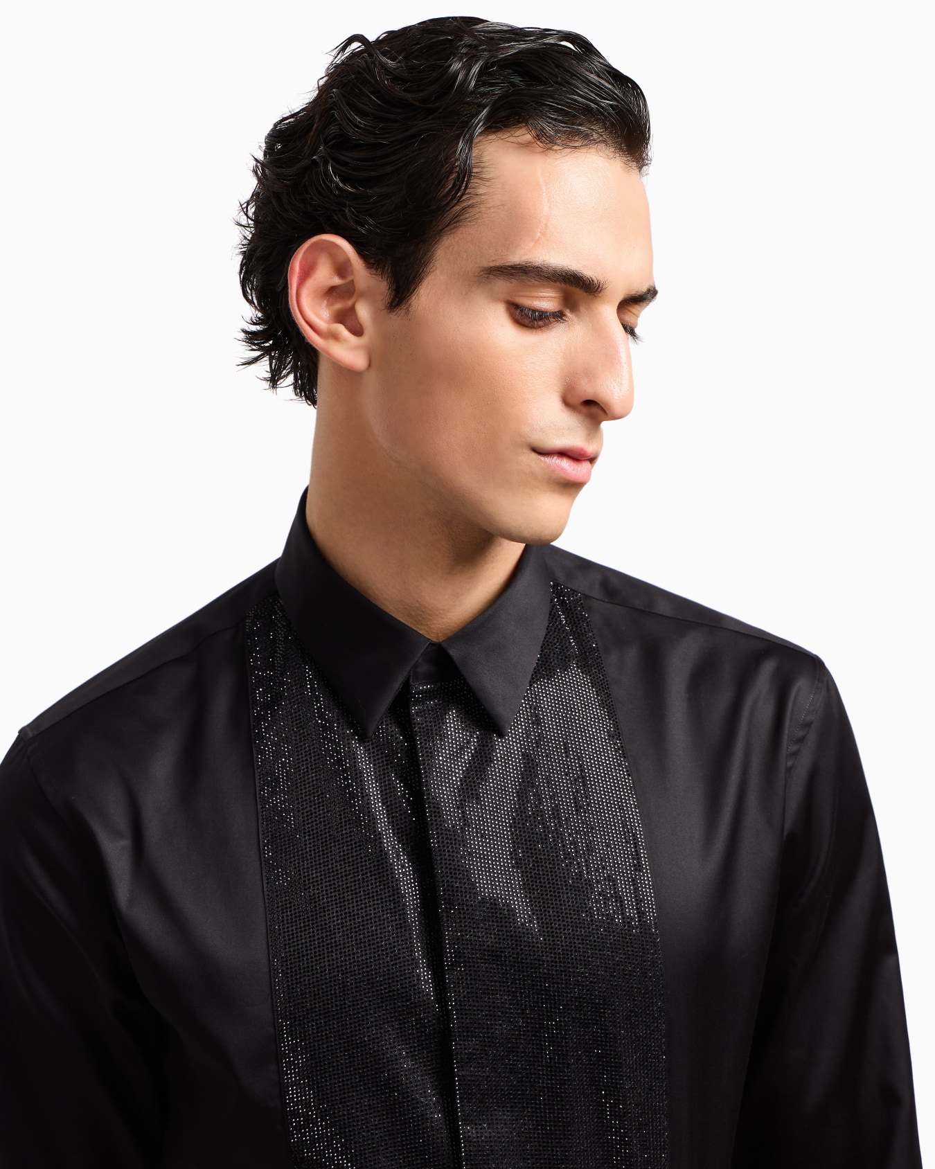 Giorgio's Satin-Hemd mit Strass-Detail Folie 4