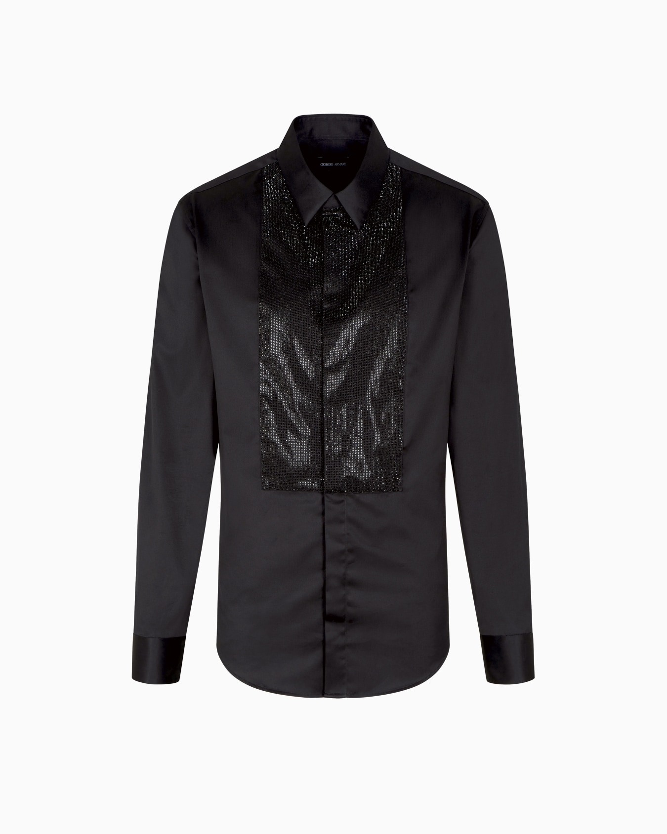 Giorgio's Satin-Hemd mit Strass-Detail Folie 0