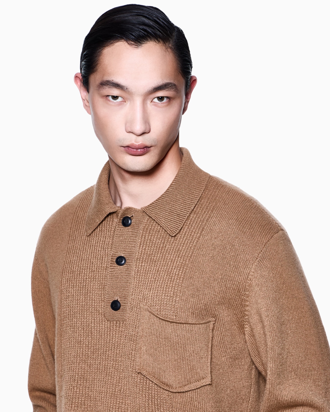 Polo a maniche lunghe in cashmere Slide 4