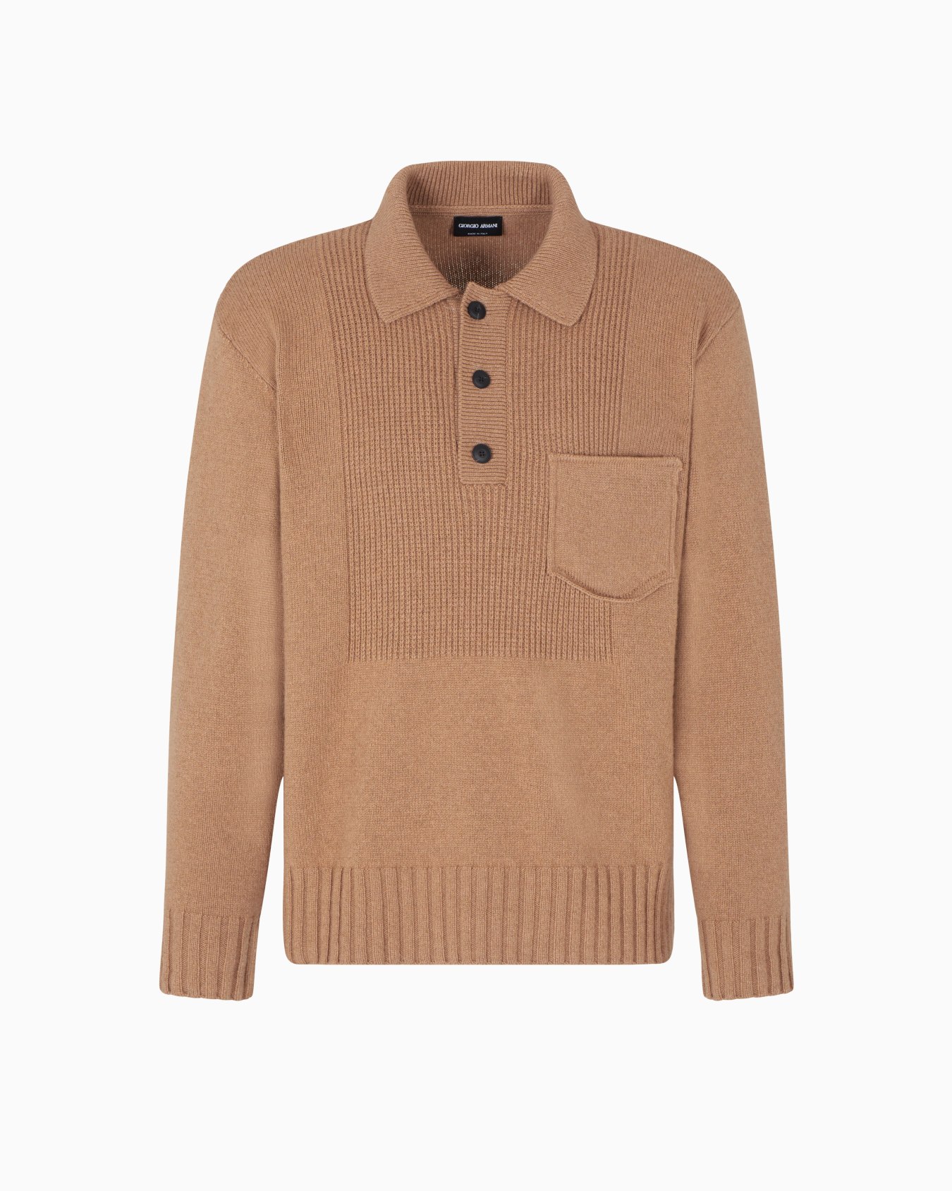 Polo a maniche lunghe in cashmere Slide 0