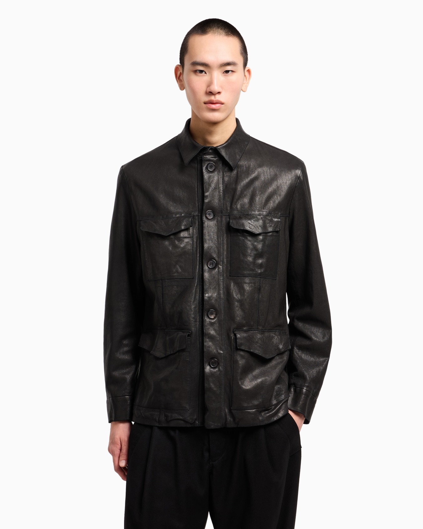 Lambskin nappa leather safari jacket Slide 4