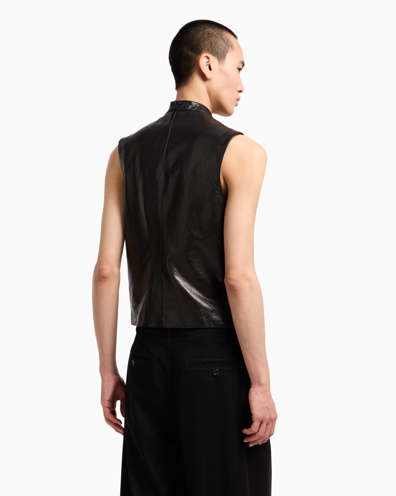 Gilet con zip in nappa di vitello plongé Slide 3