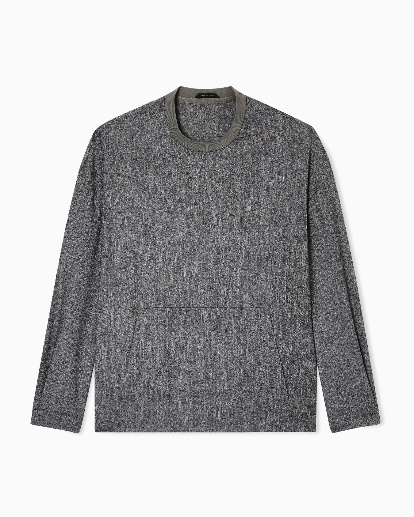 Chemise ras-du-cou en laine vierge chinée Diapositive 0