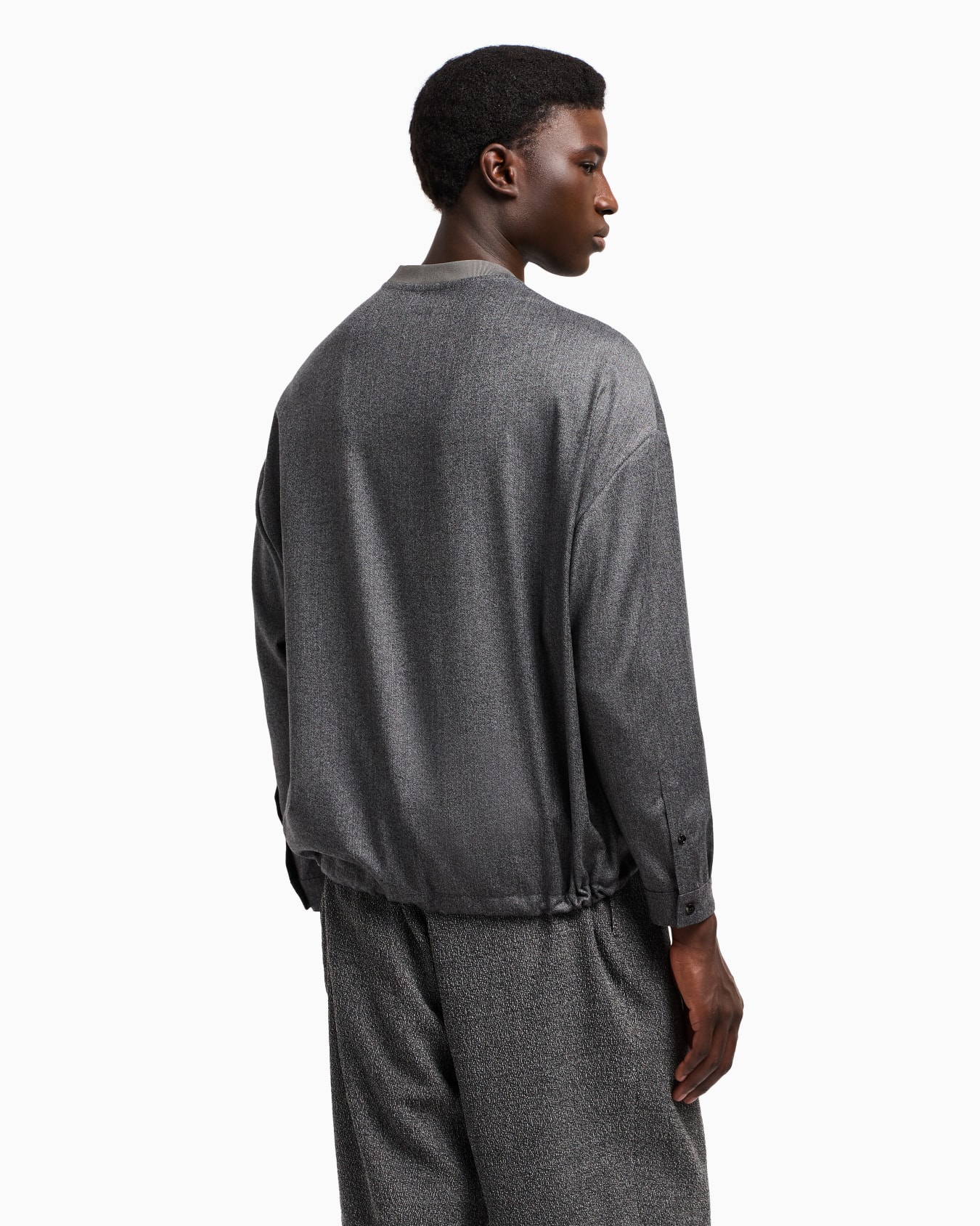 Chemise ras-du-cou en laine vierge chinée Diapositive 2