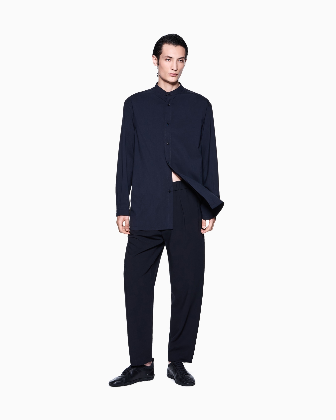 Shirt jacket in pure virgin wool canvas Slide 1