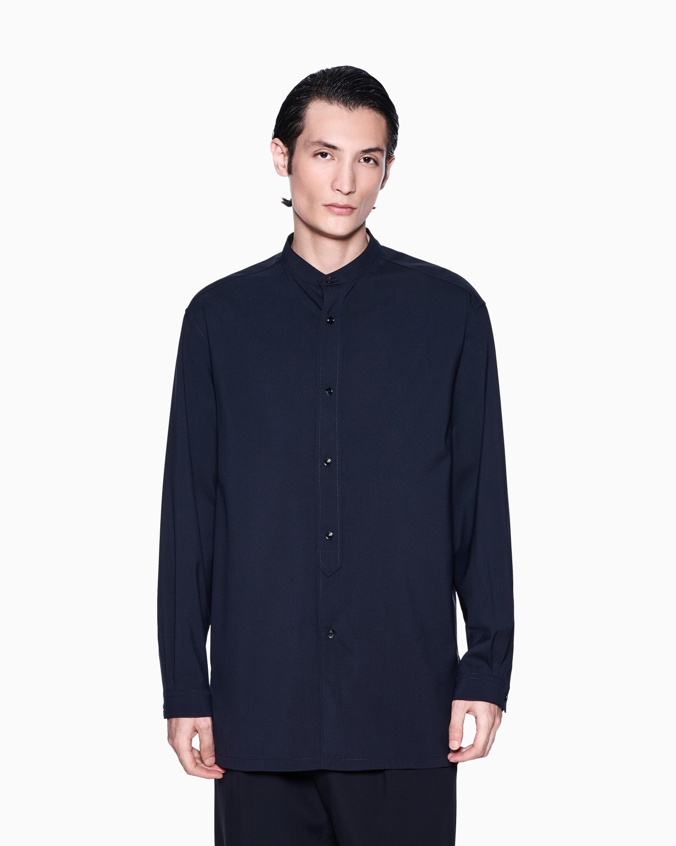 Shirt jacket in pure virgin wool canvas Slide 3