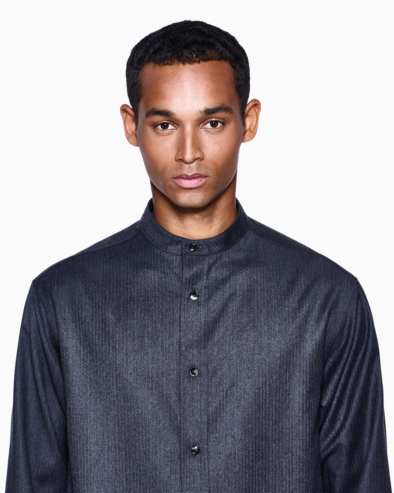 Shirt jacket in micro chevron virgin wool Slide 4