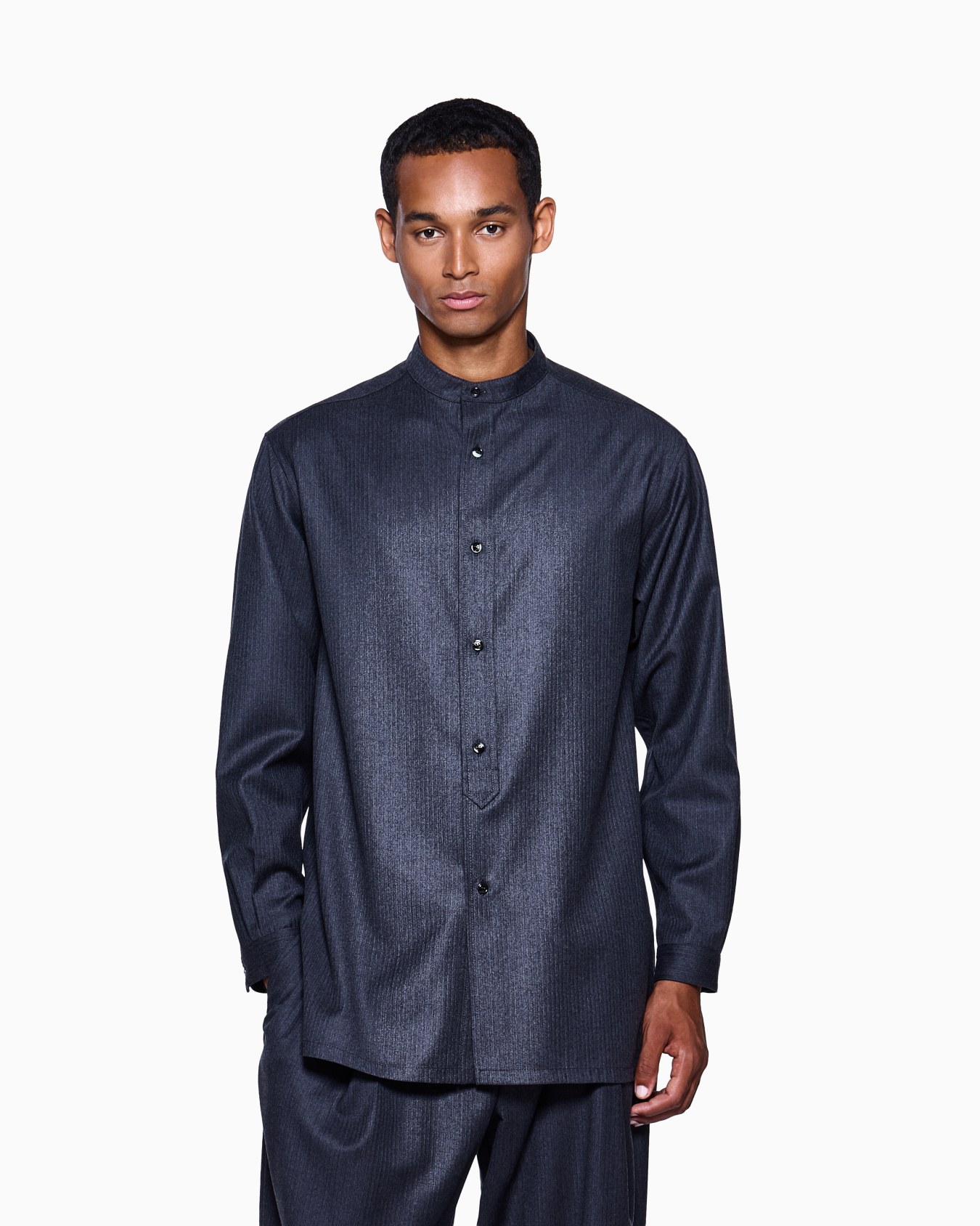 Shirt jacket in micro chevron virgin wool Slide 3