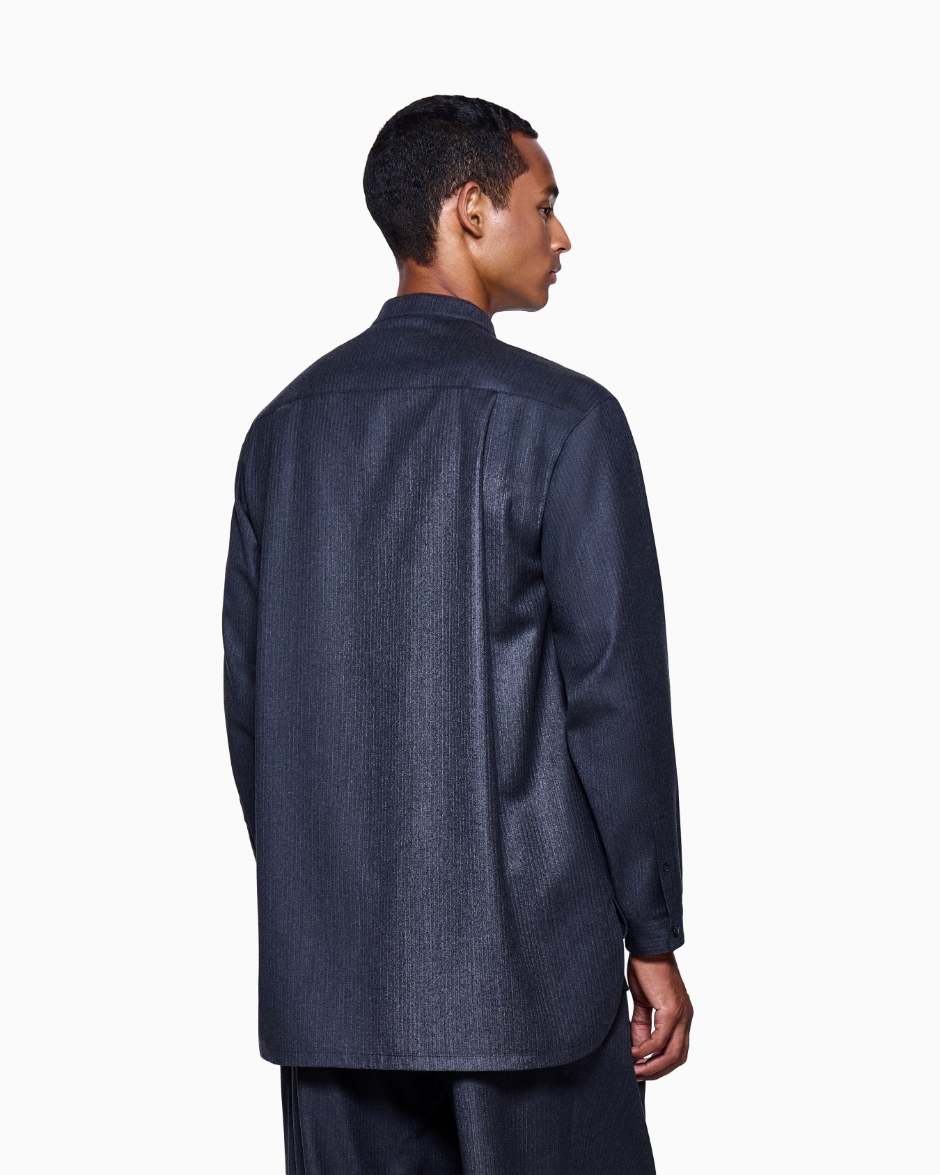 Shirt jacket in micro chevron virgin wool Slide 2