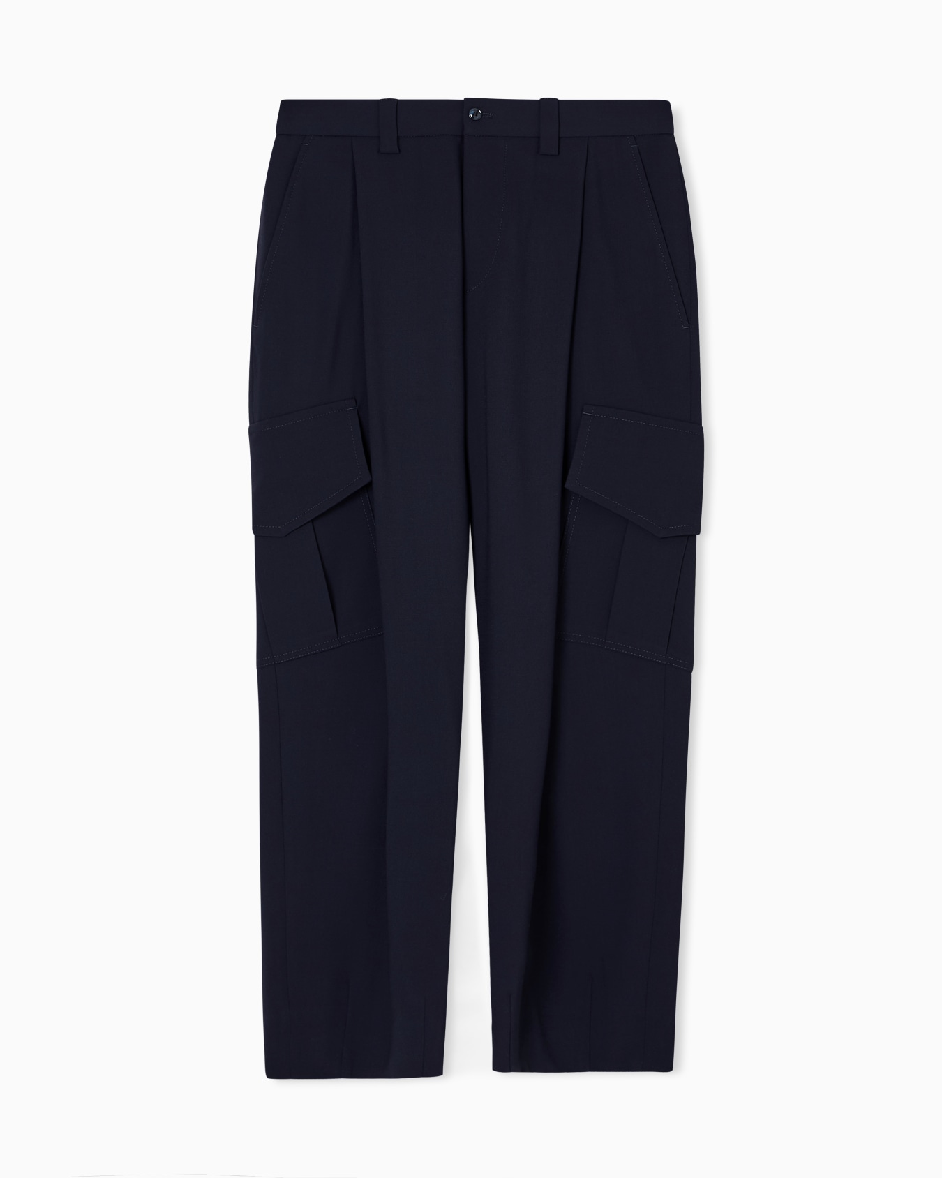 Single-pleat, pure virgin wool crêpe trousers Slide 0
