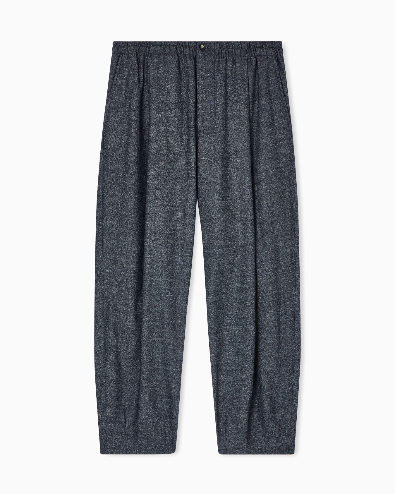 Pantaloni a una pince in lana vergine effetto denim Slide 0