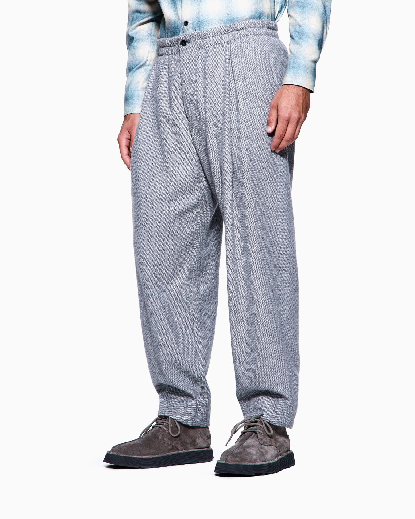 シングルタックパンツ カシミア ニット風 スライドする 3