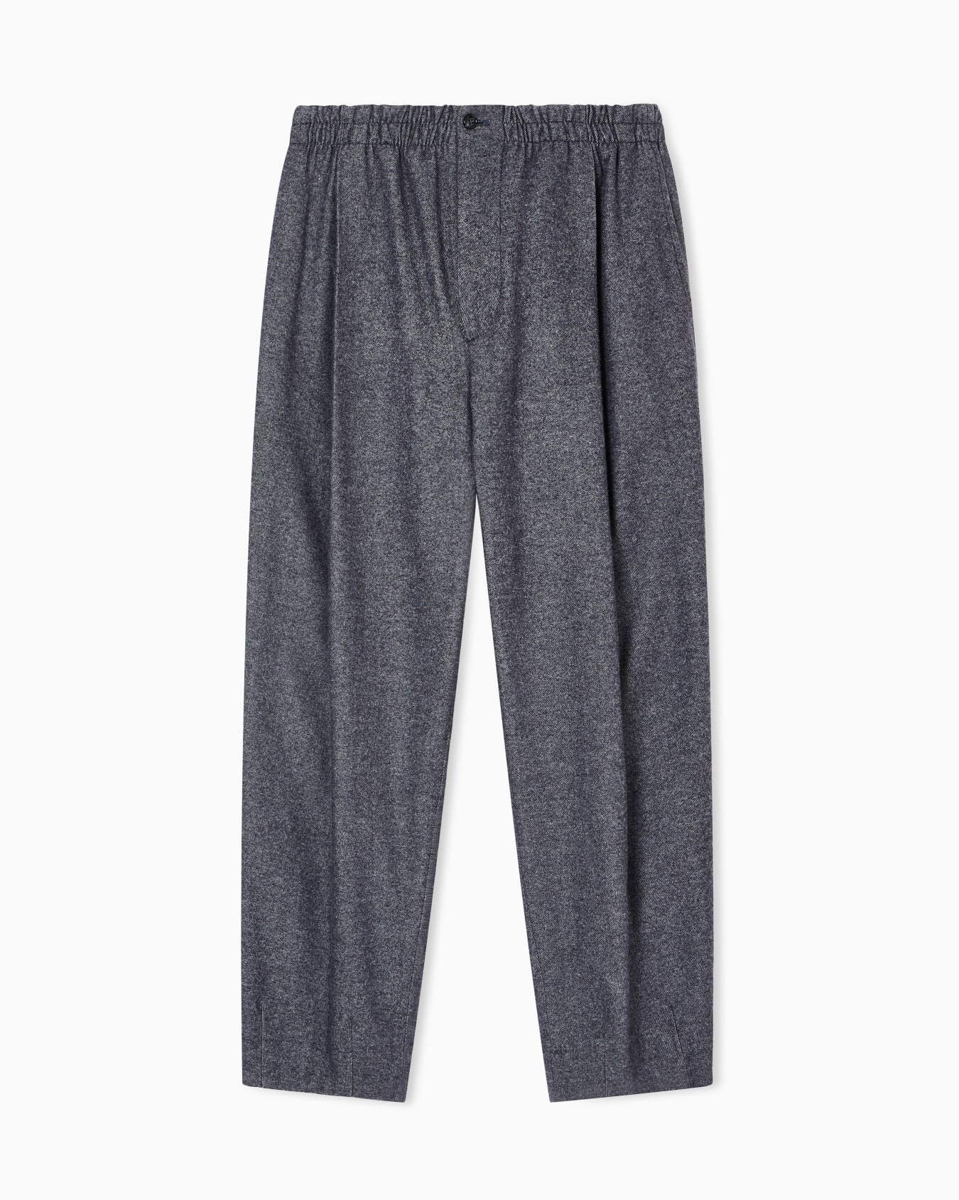 Single-pleat trousers in cashmere-blend flannel Slide 0