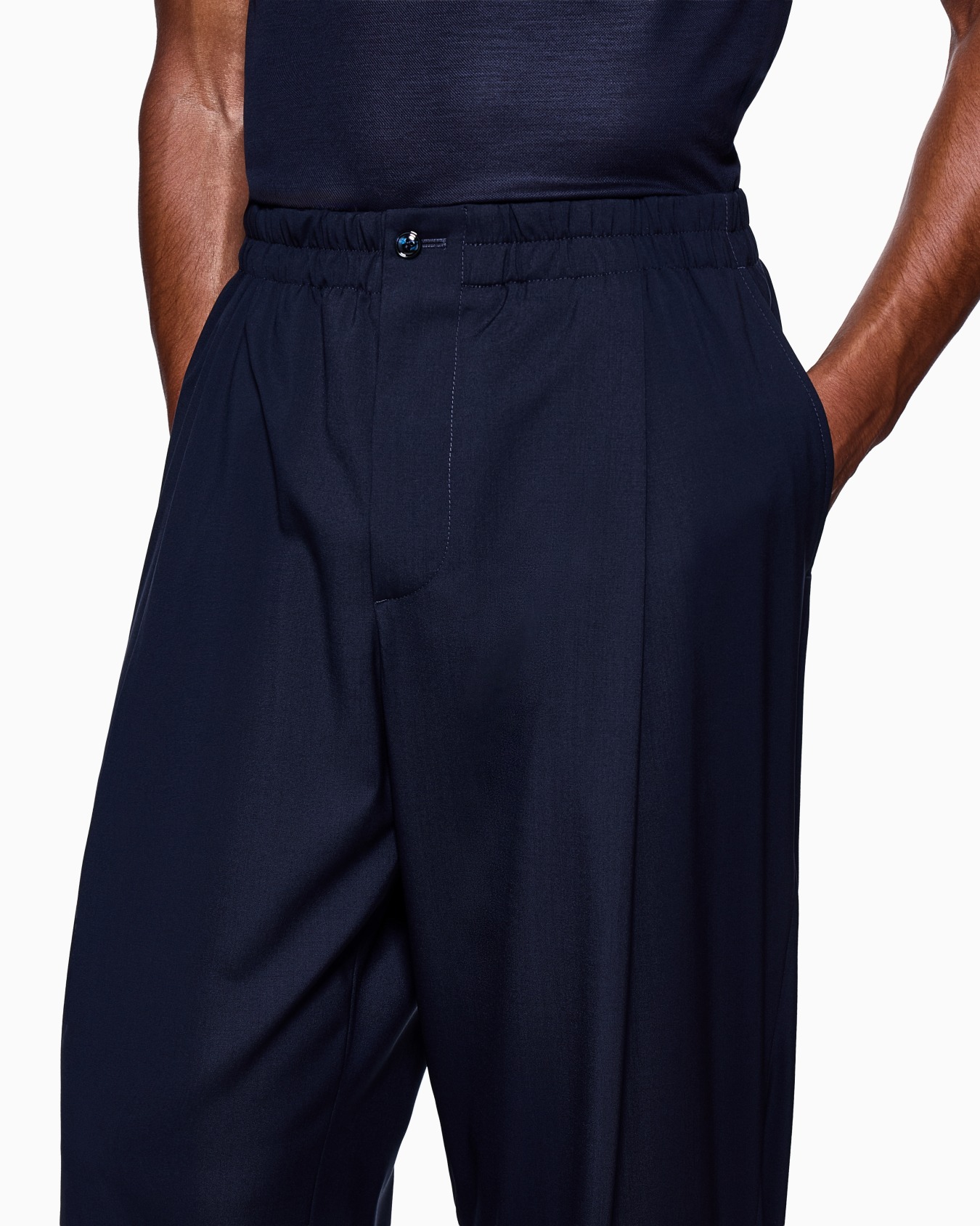 Single-pleat lightweight wool-canvas trousers Slide 4