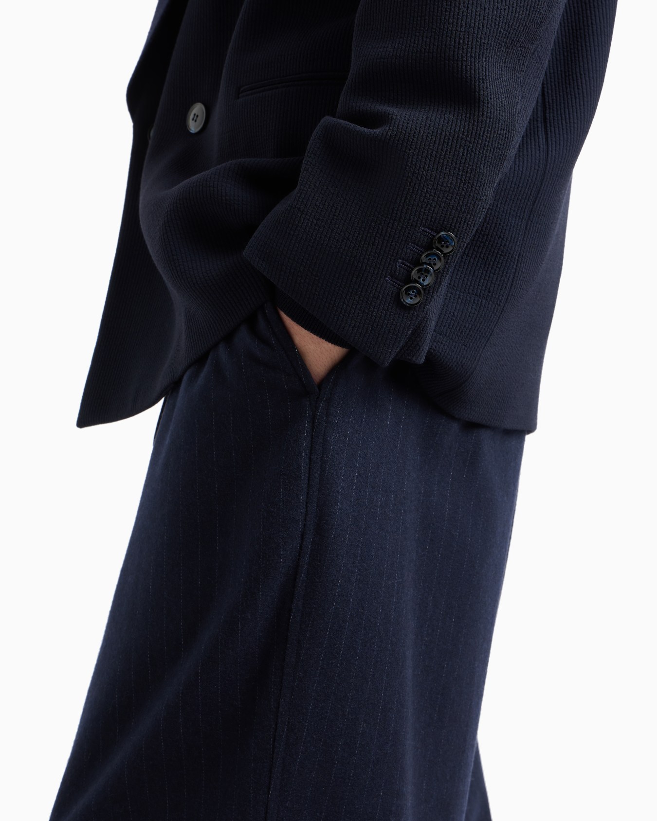 Wool and cashmere cloth flat-front trousers Slide 5
